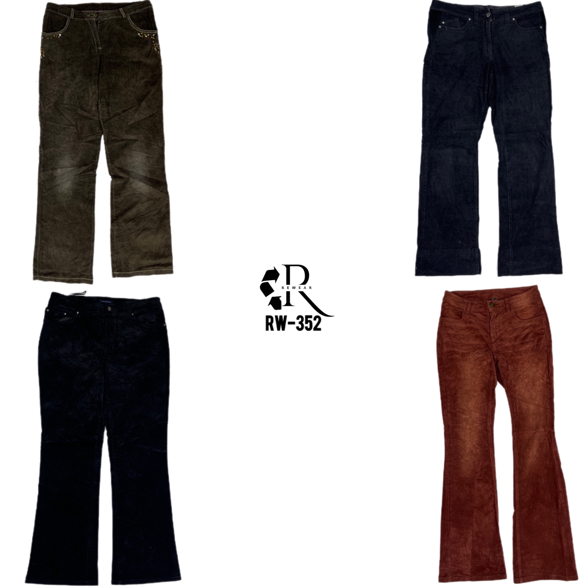 Y2K Flared Corduroy Pants (RW-352)
