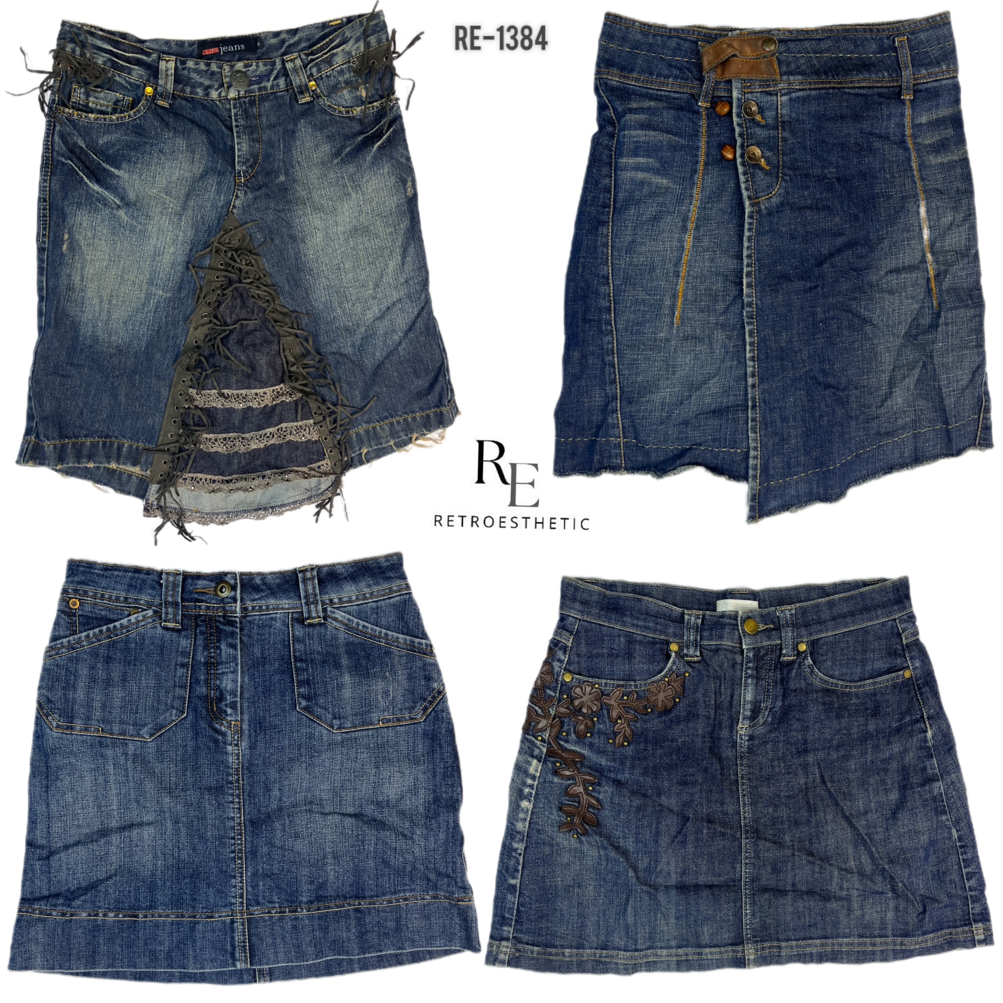 Y2K Britney Era Denim Midi Skirts (RE-1384)