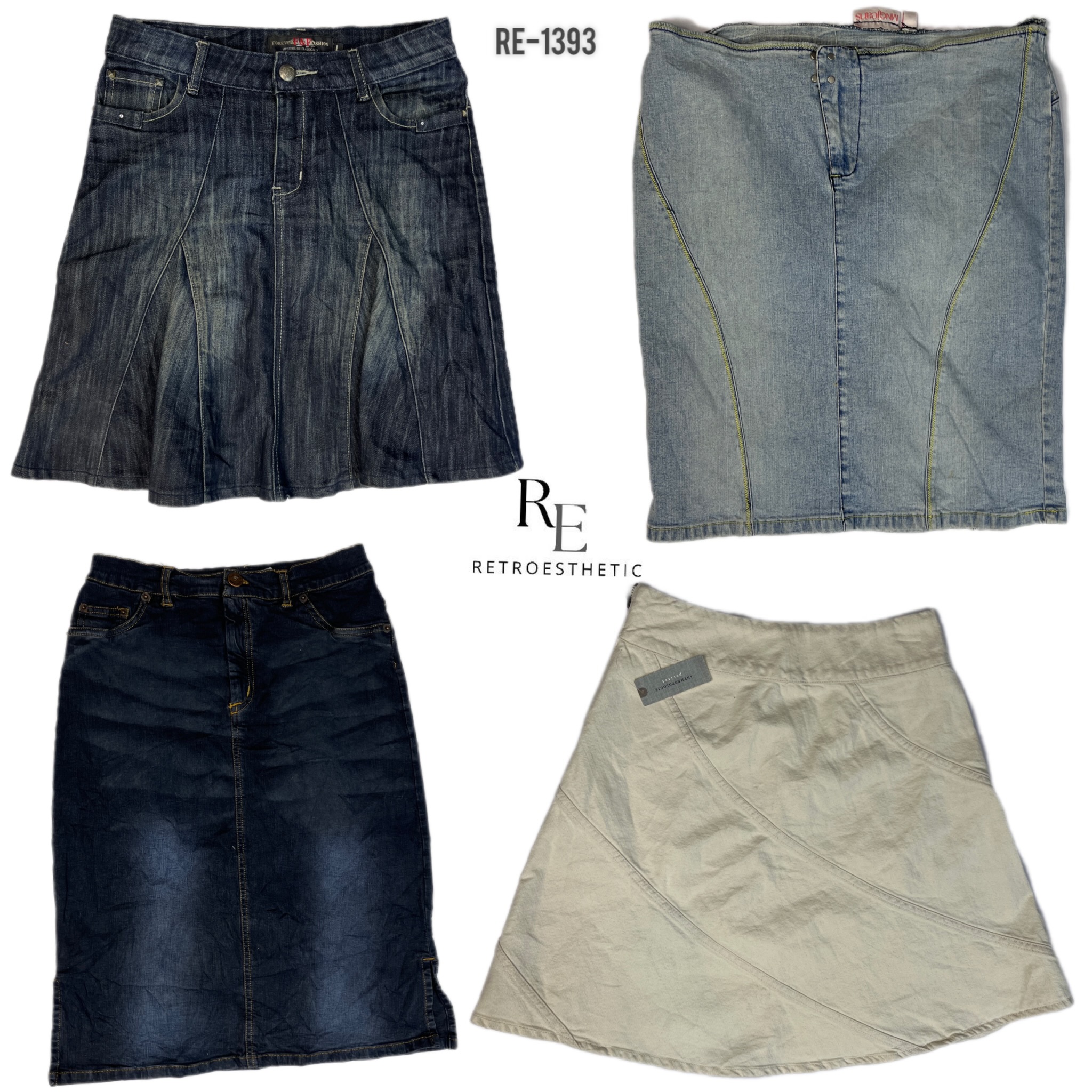 Y2K Britney Era Denim Midi Skirts (RE-1393)