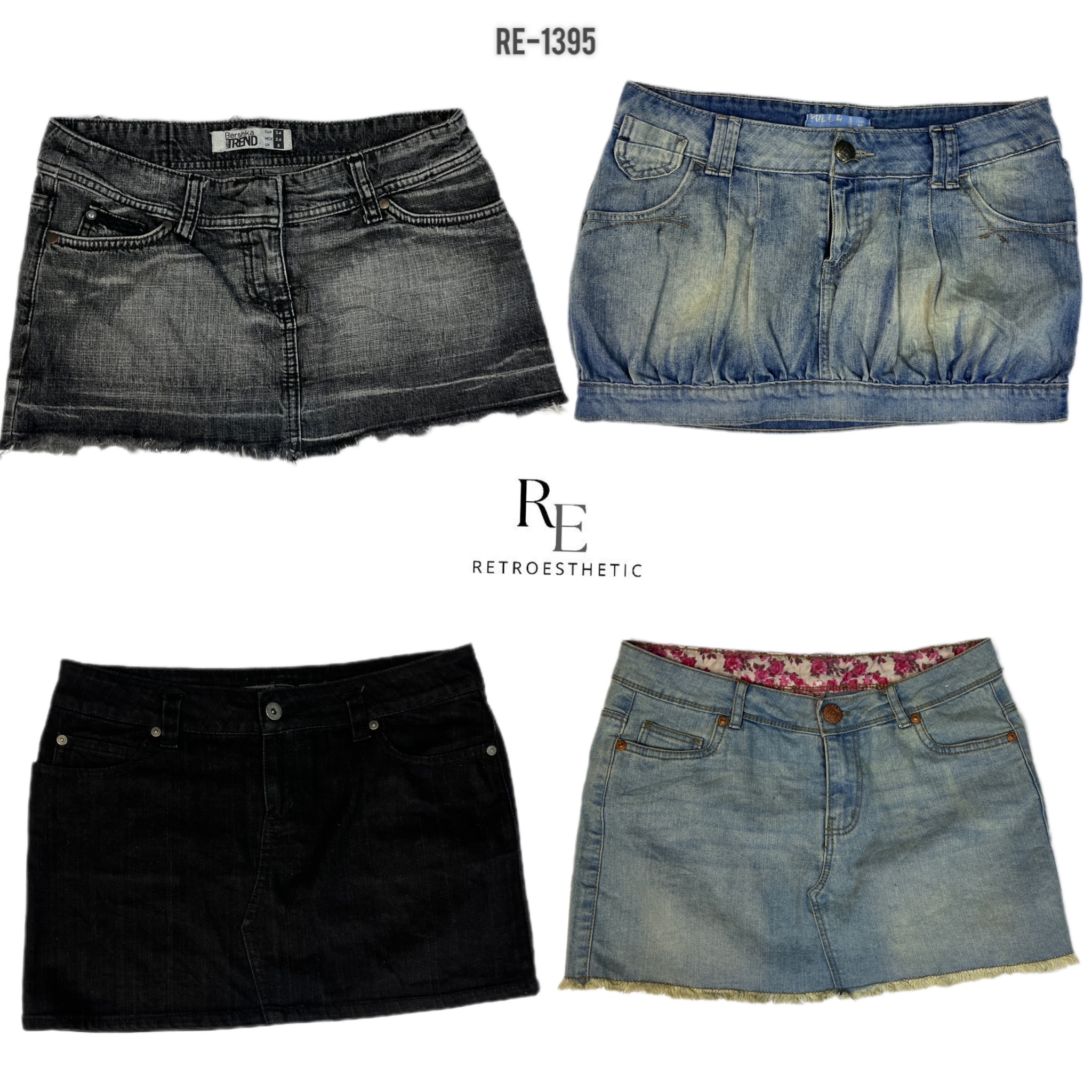 Saia Micro Mini de Denim Y2K IT Girl (RE-1395)