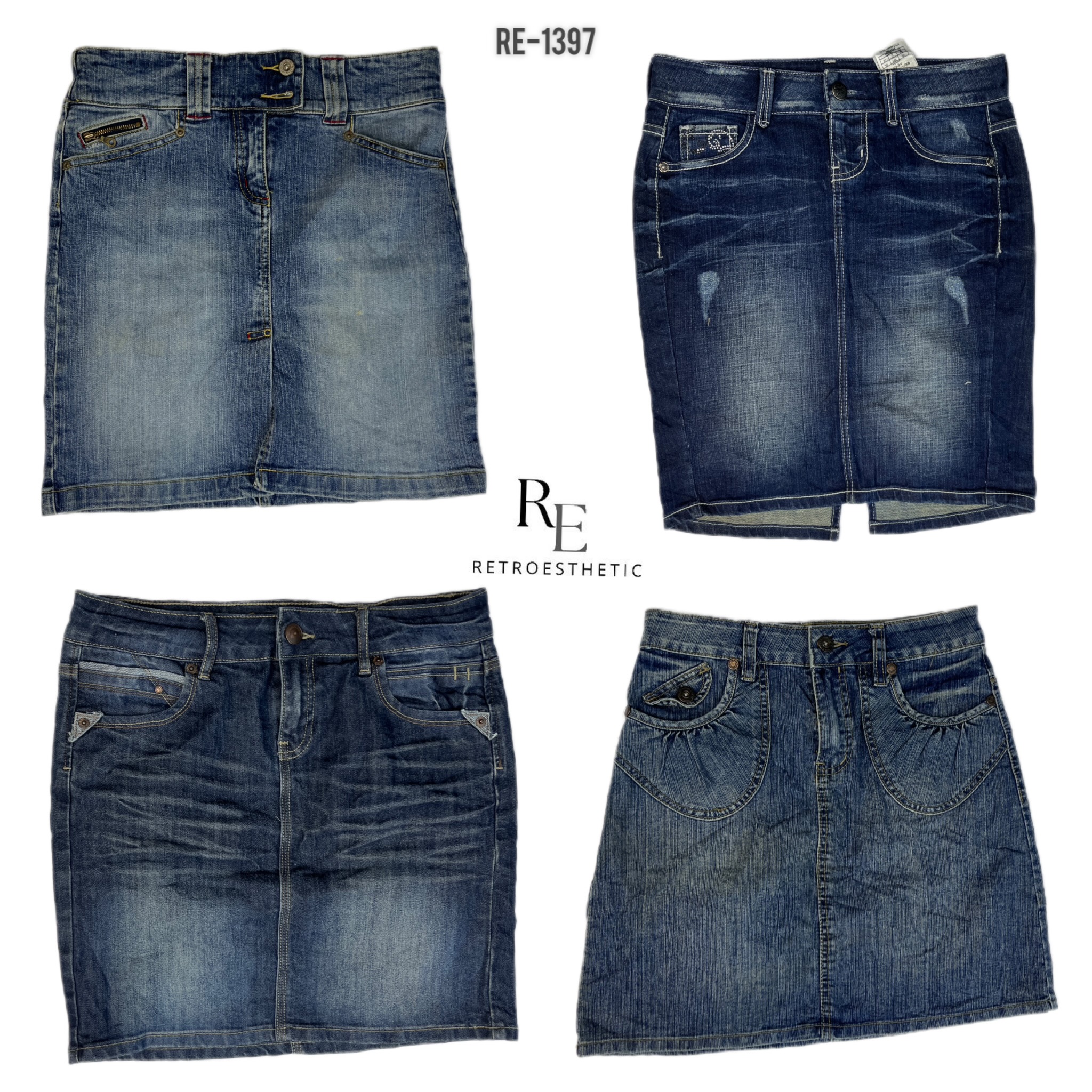 Y2K Britney Era Denim Midi Skirts (RE-1397)
