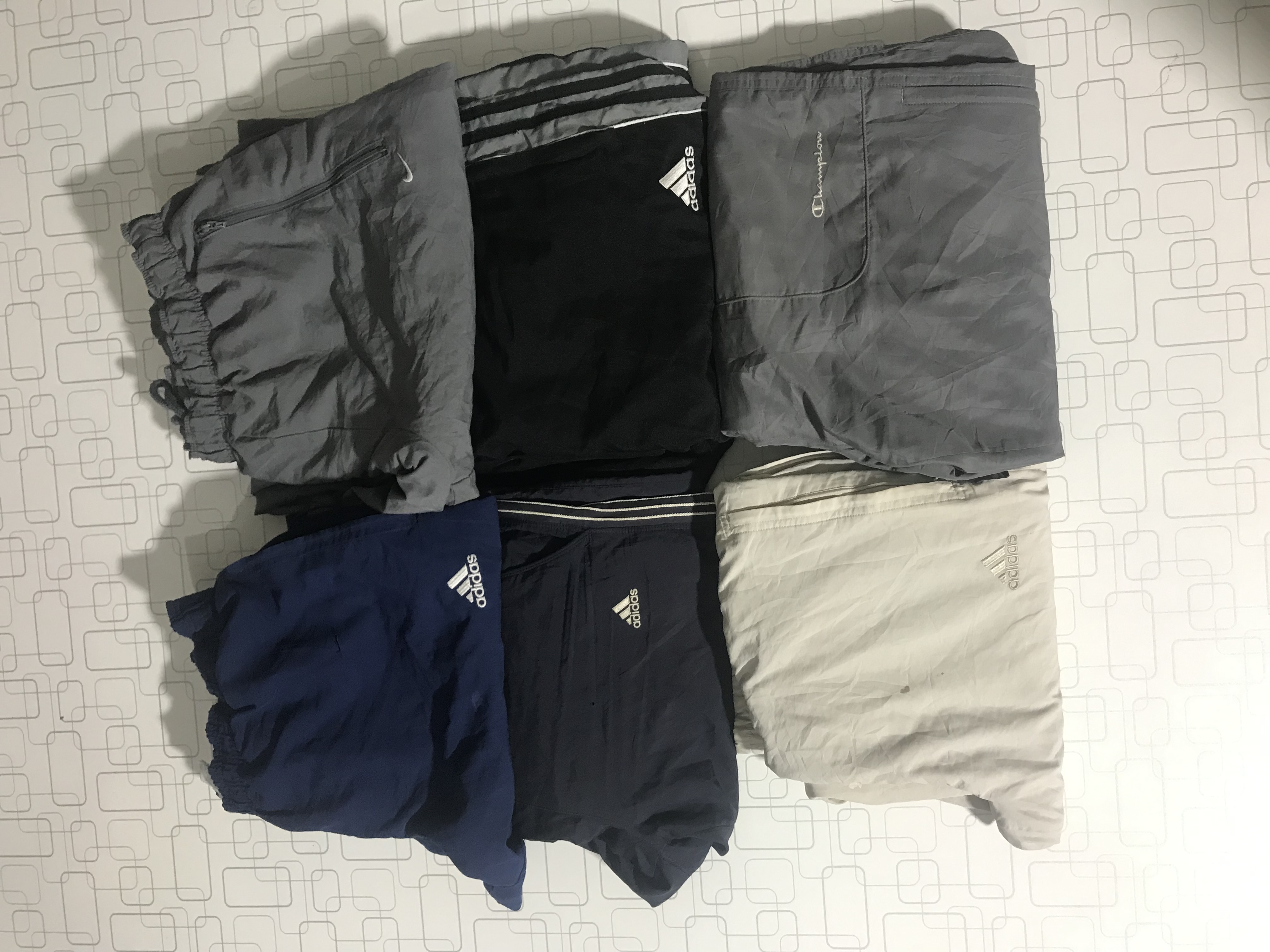 Mix branded nylon track pant