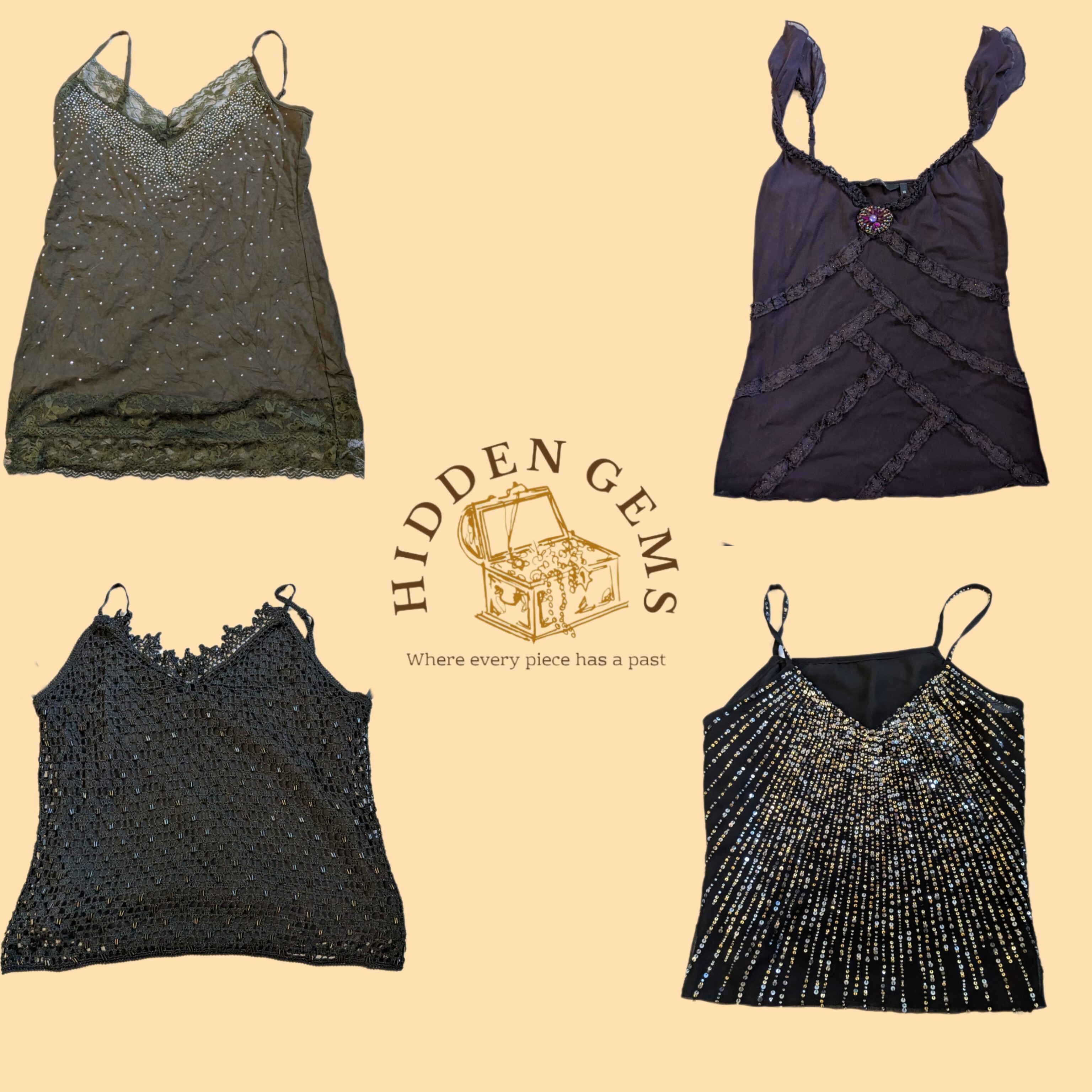 Y2K beaded cami tops(HG-008)