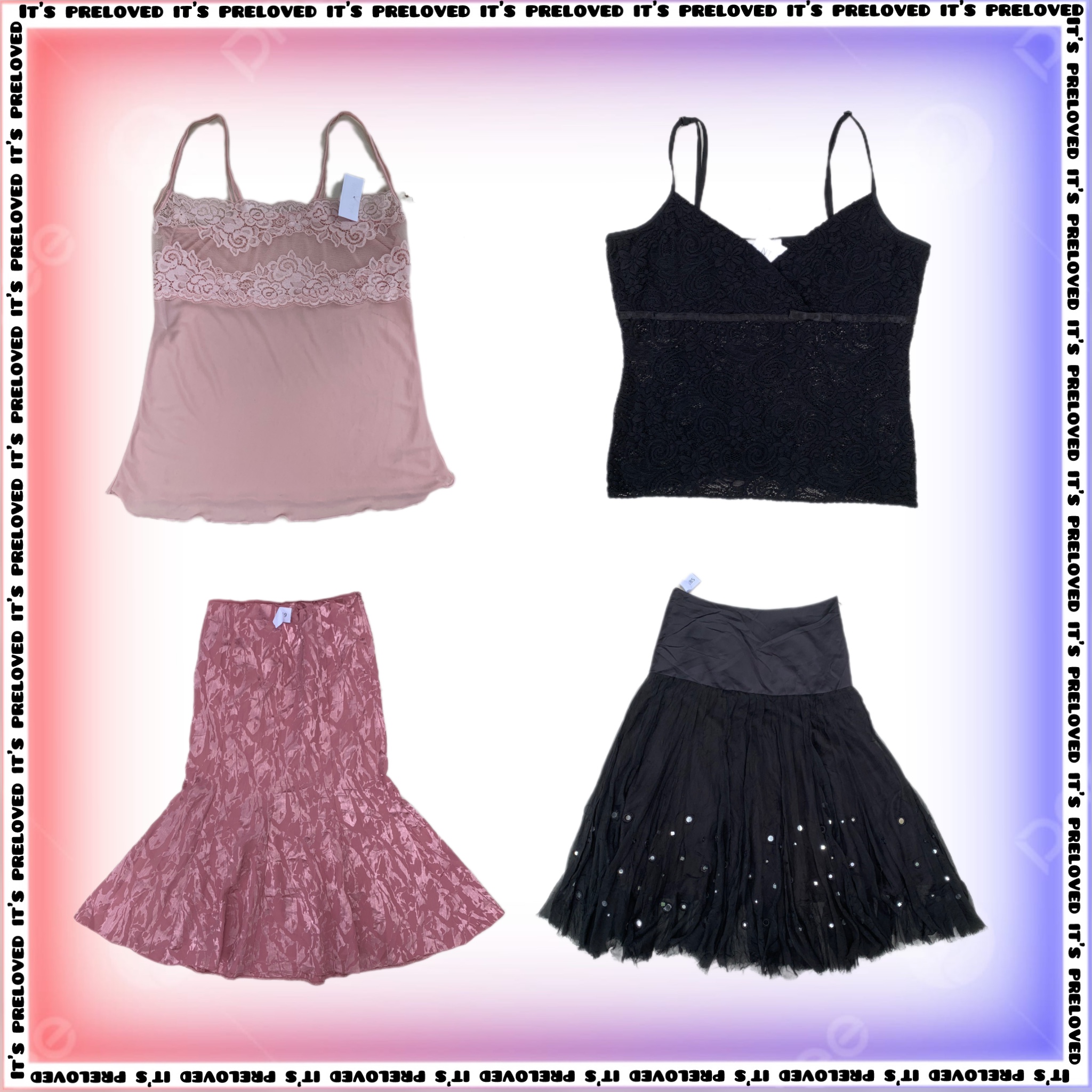 Vibes de personnage principal - Mélange de tops et jupes romantiques Y2K (SS-1044)