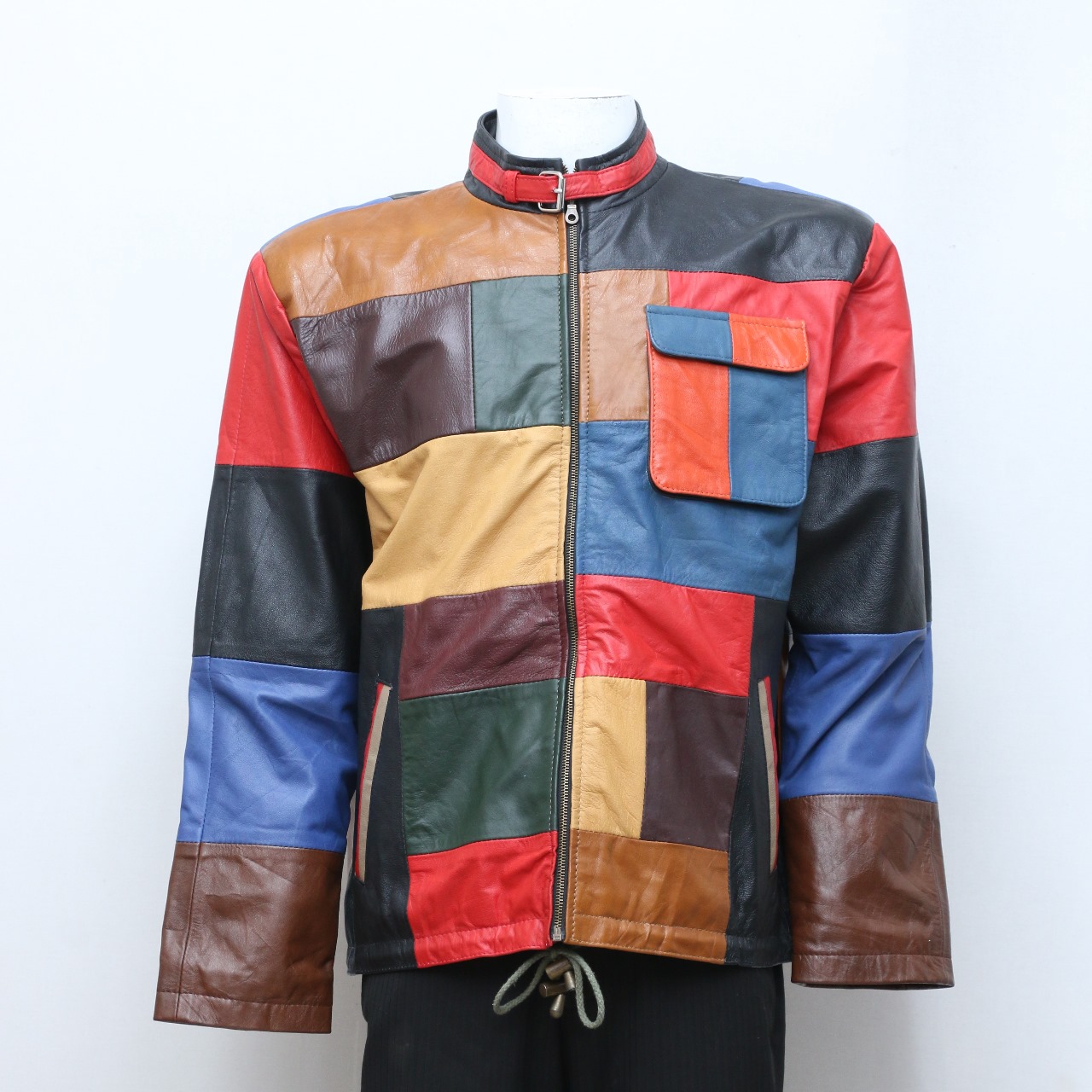 CR-172 Reworked Style Multi Patch Leather Jackets
