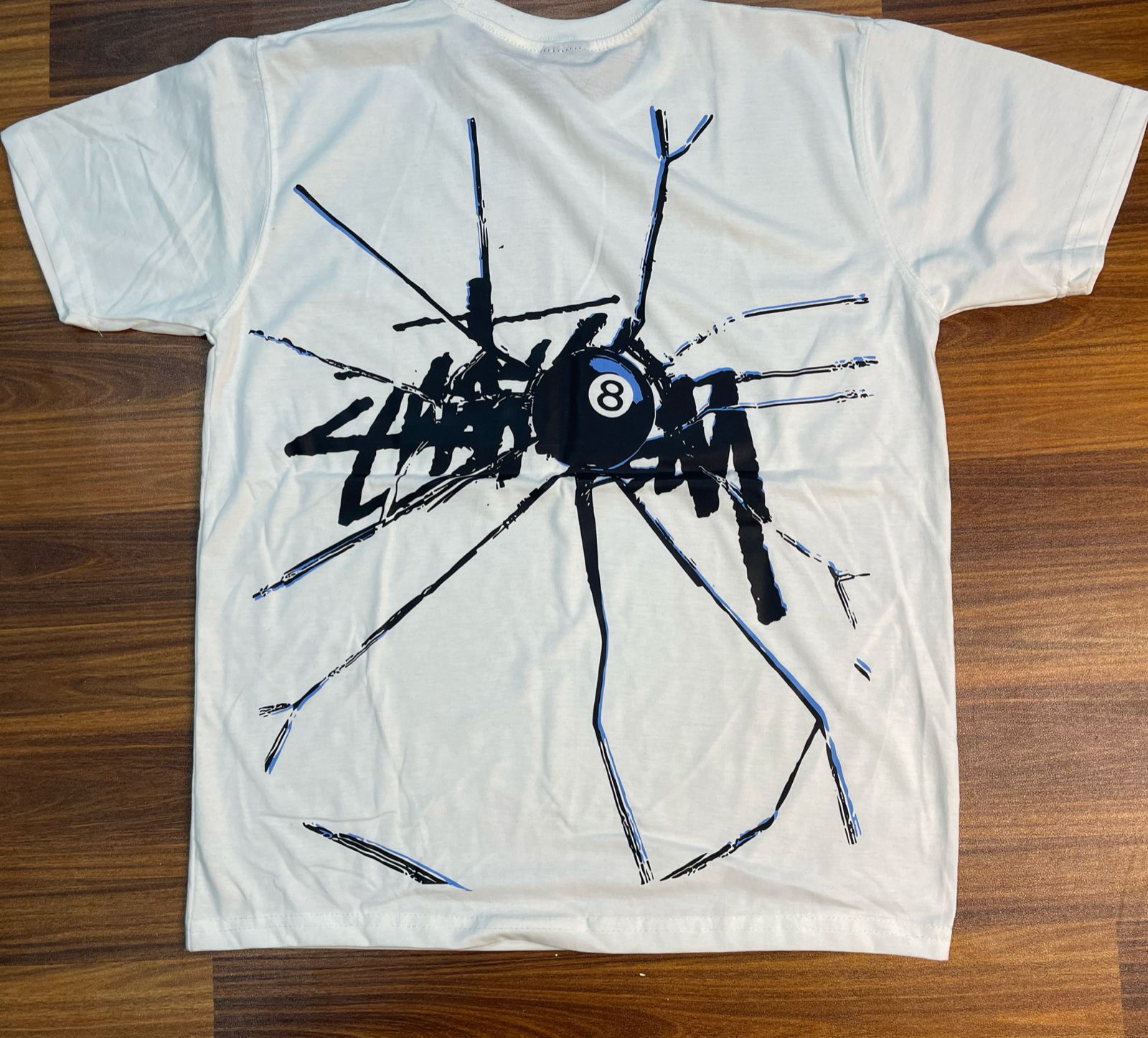 Stussy rework style white shatterd t shirts