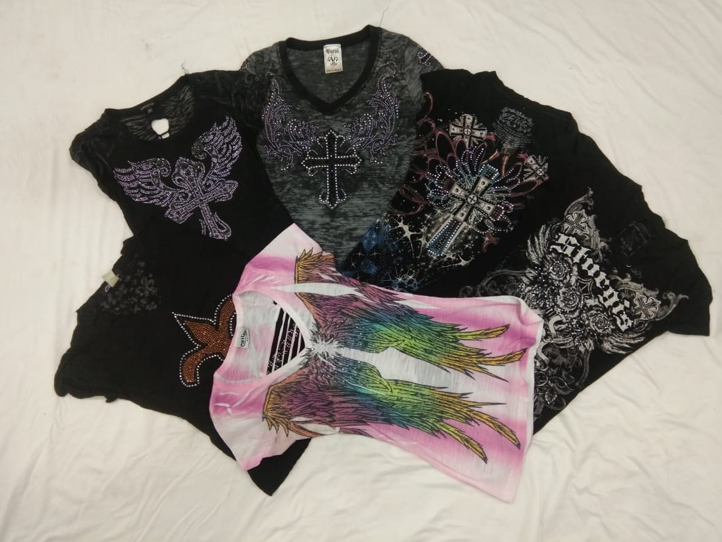 IQ0209 Y2k Estilo Gótico Camisetas para Bebês  
- 20 Peças