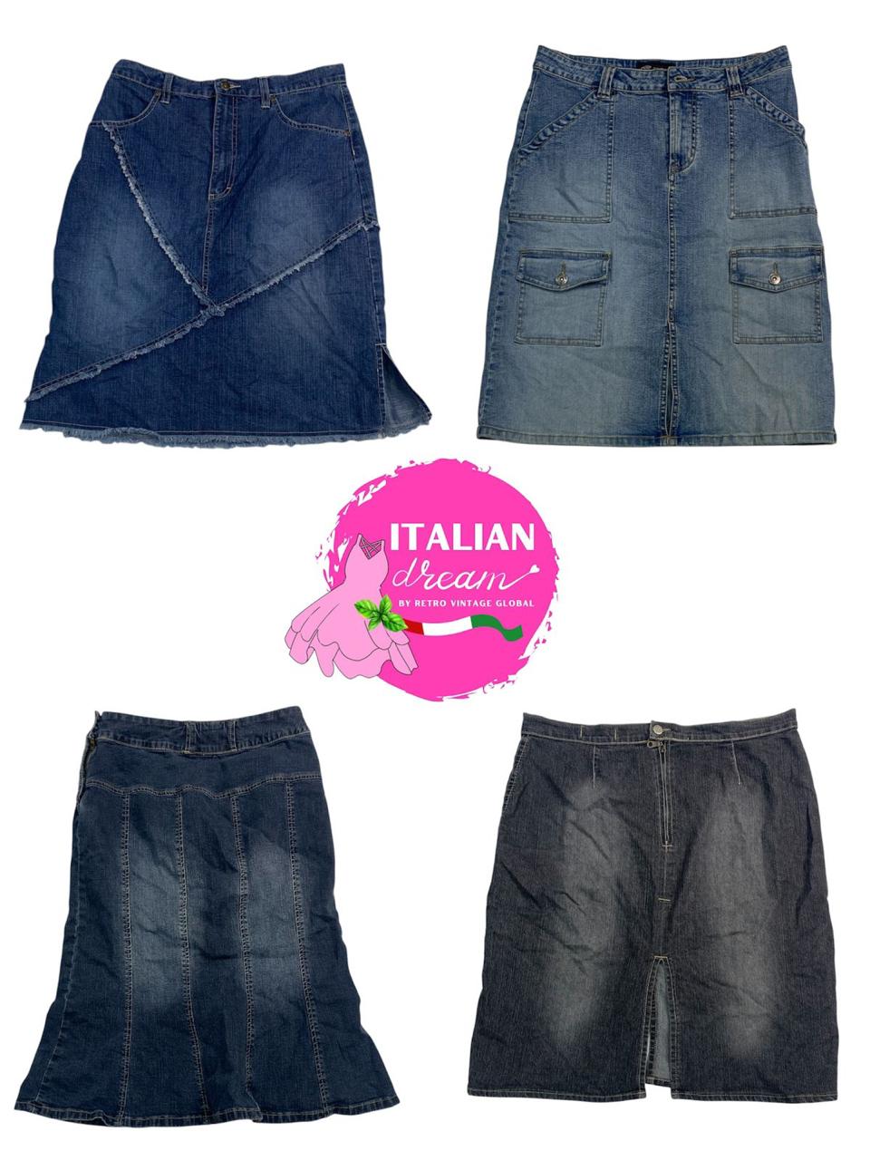 Y2K unique denim midi skirts