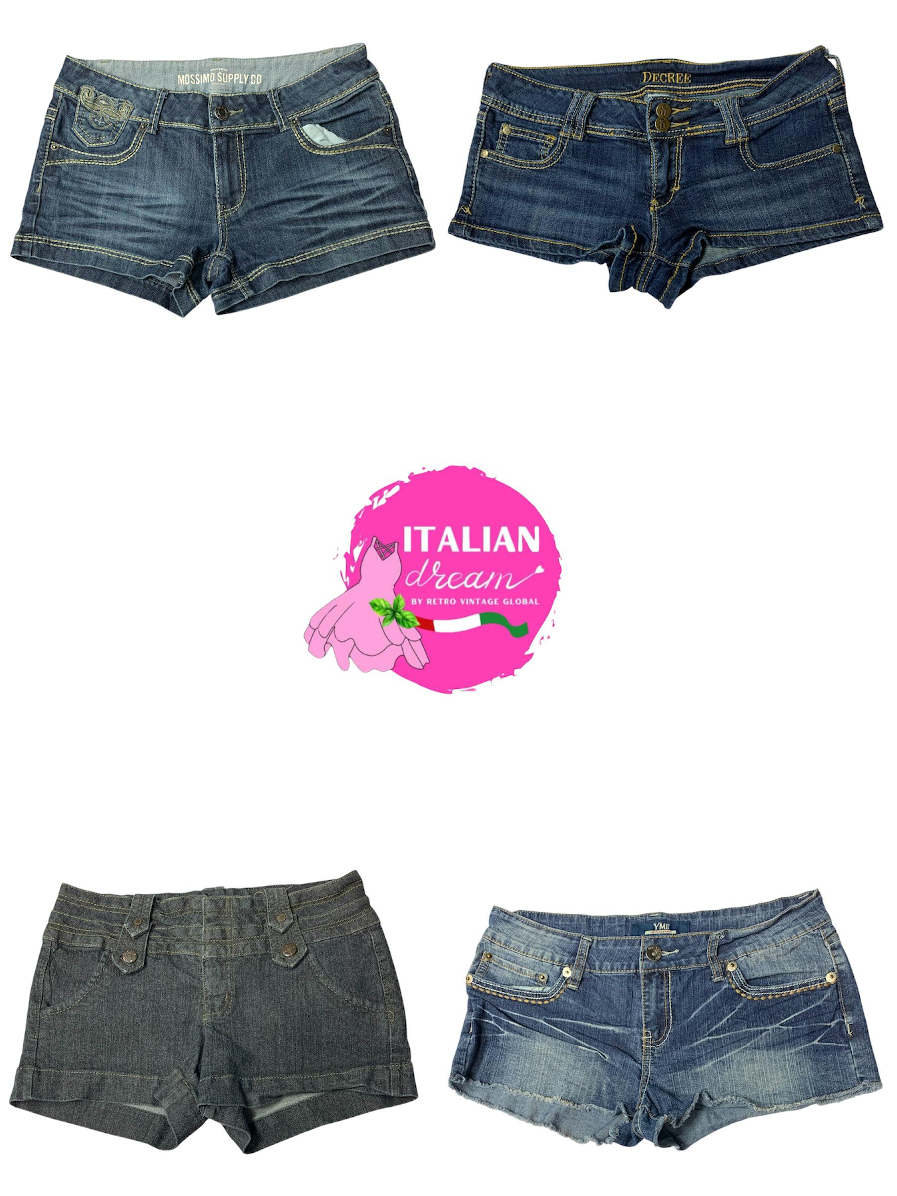 Shorts sexys con firma Y2k