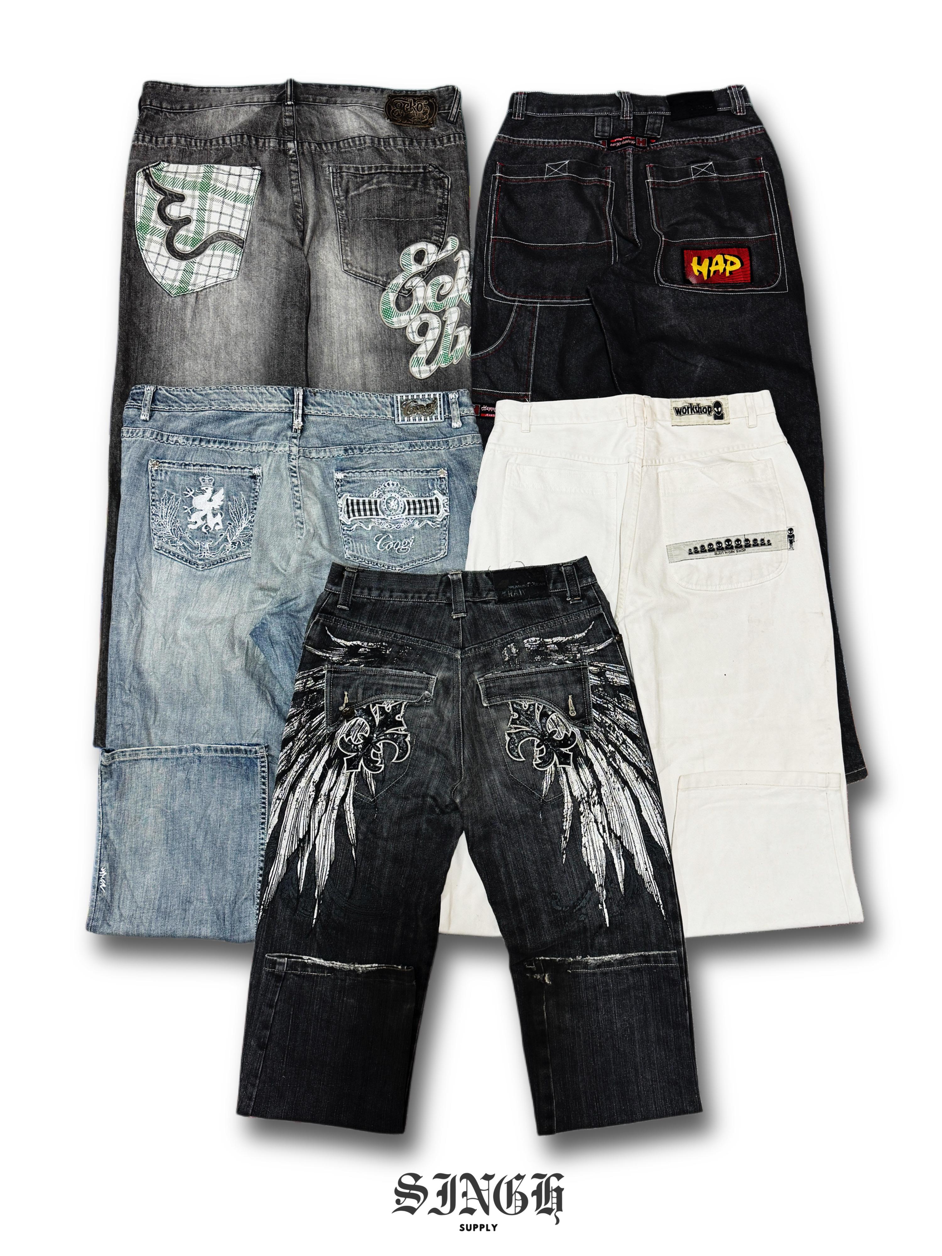 Jeans Bordados Japoneses x Hip Hop