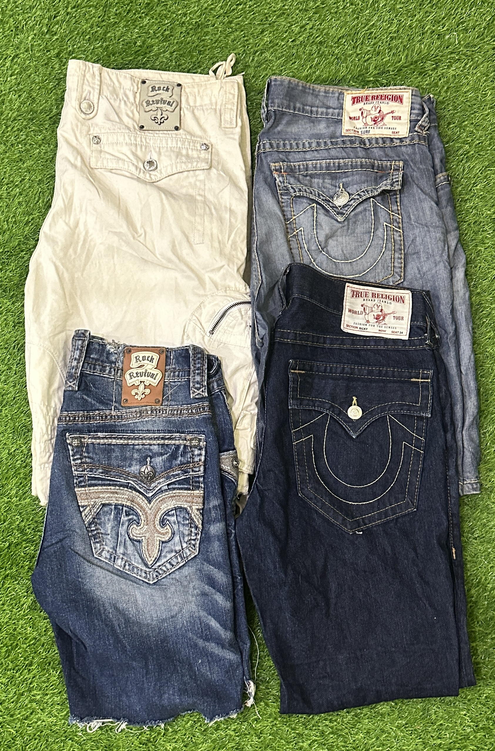 True religion and rock revival shorts 13 pieces