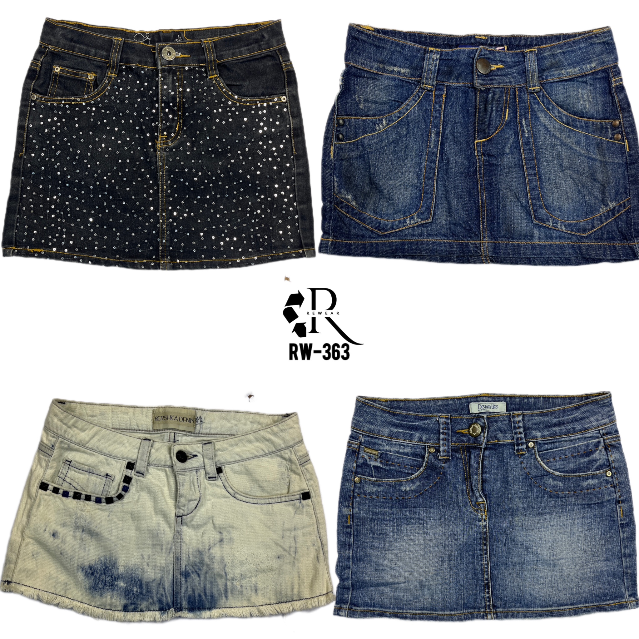 Y2K Cyber Girl Ära Denim Mini-Röcke (RW-363)
