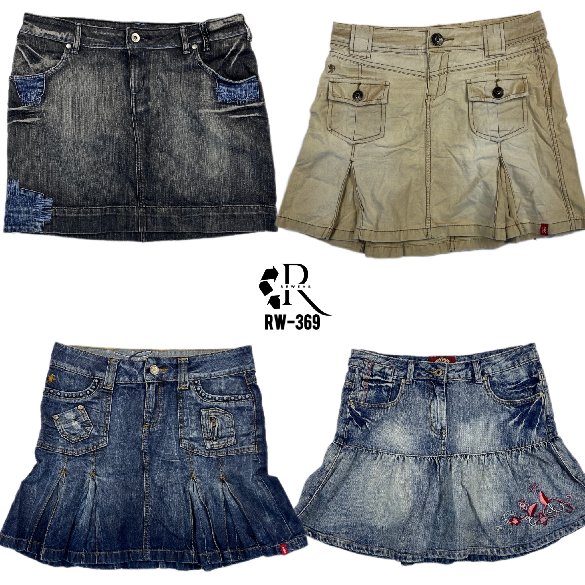 Faldas de mezclilla mini de la era Britney Y2K (RW-369)