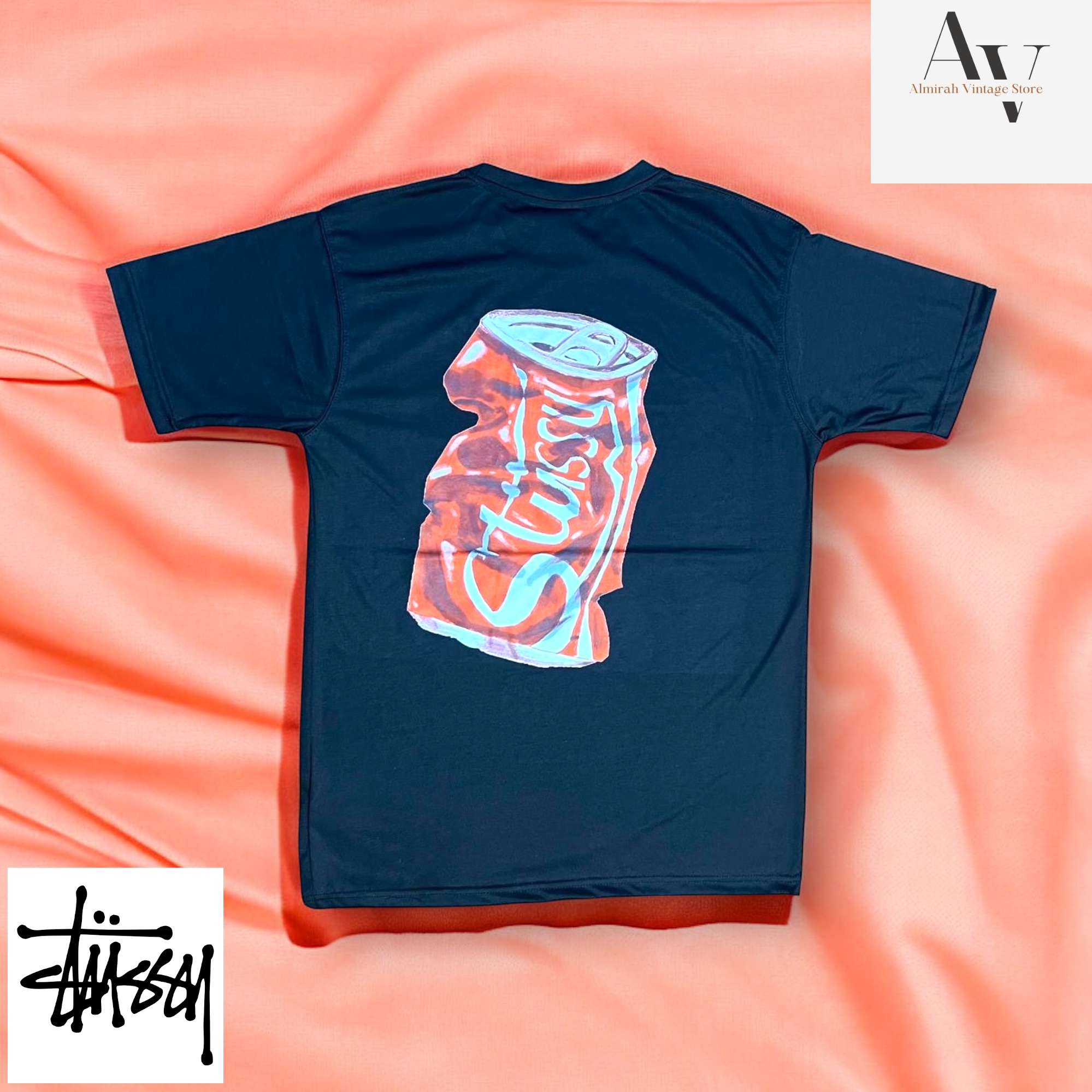 Stussy rework estilo camiseta LATA DE REFRESCO