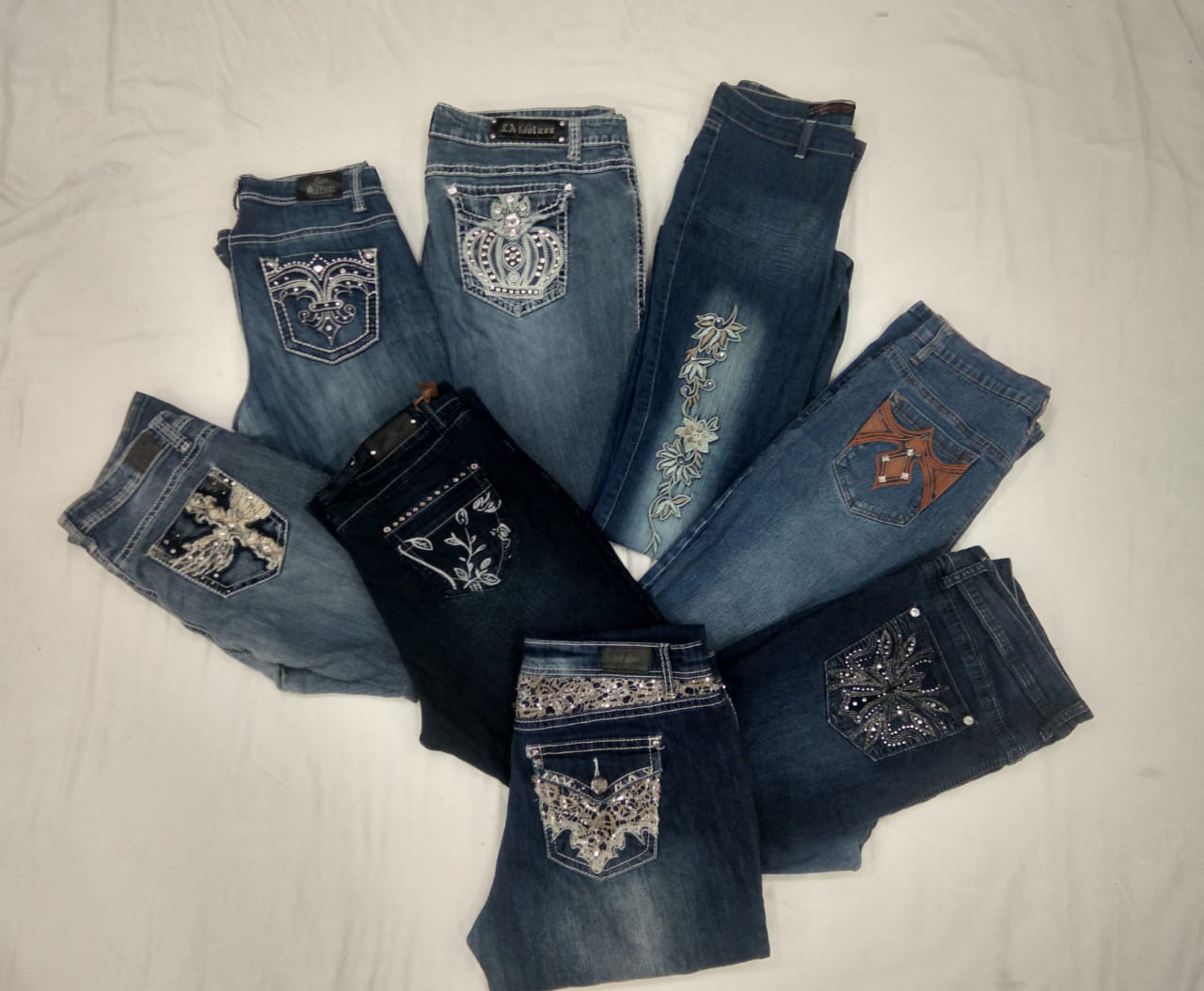 IQ0223 Y2K Jeans stylés et ornés - 20 pièces