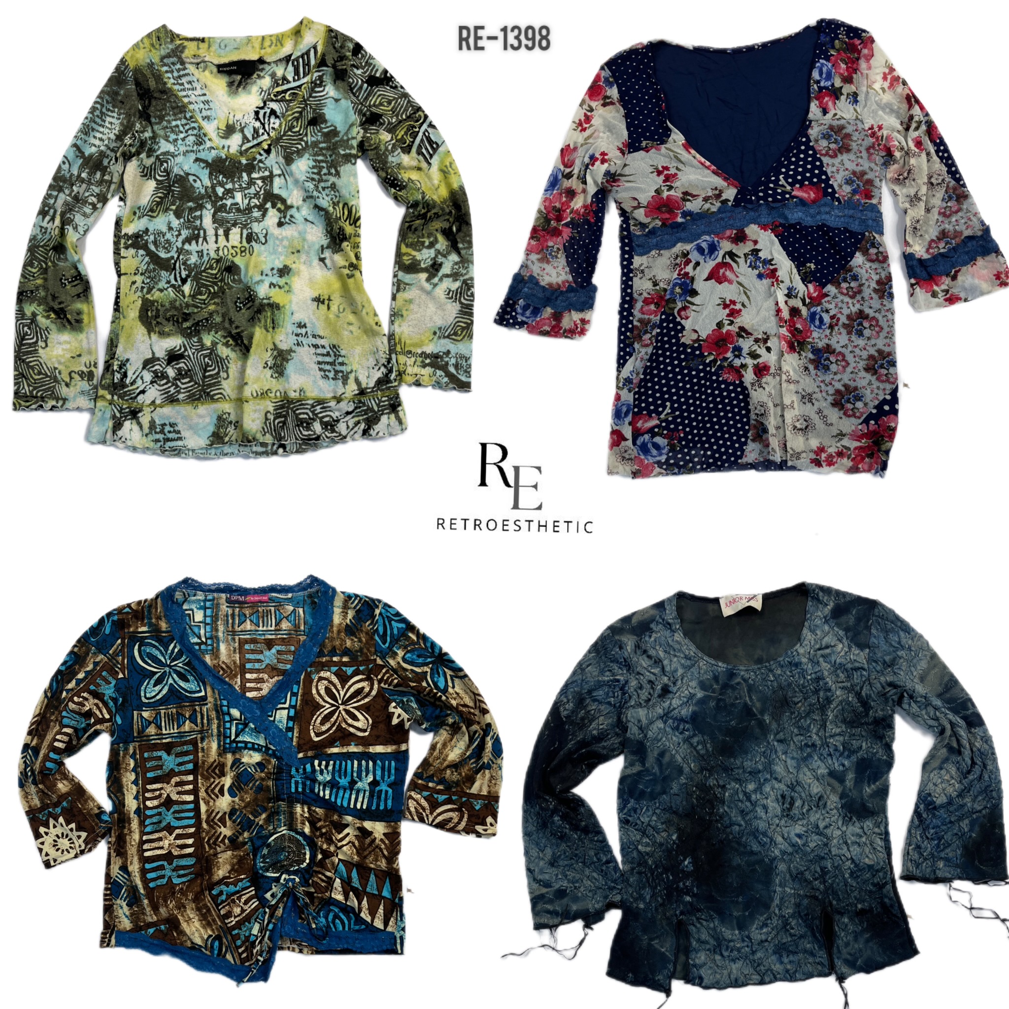 Tops de Manga Larga Grunge Y2K (RE-1398)