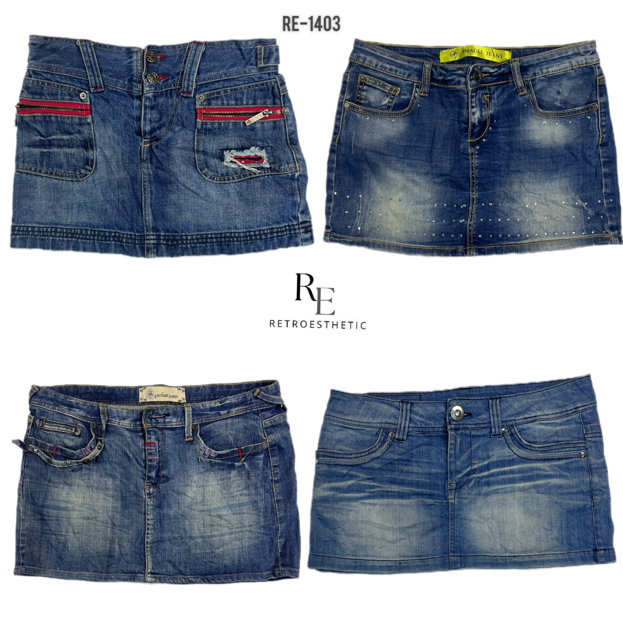 Faldas de mezclilla mini Y2K IT Girl (RE-1403)