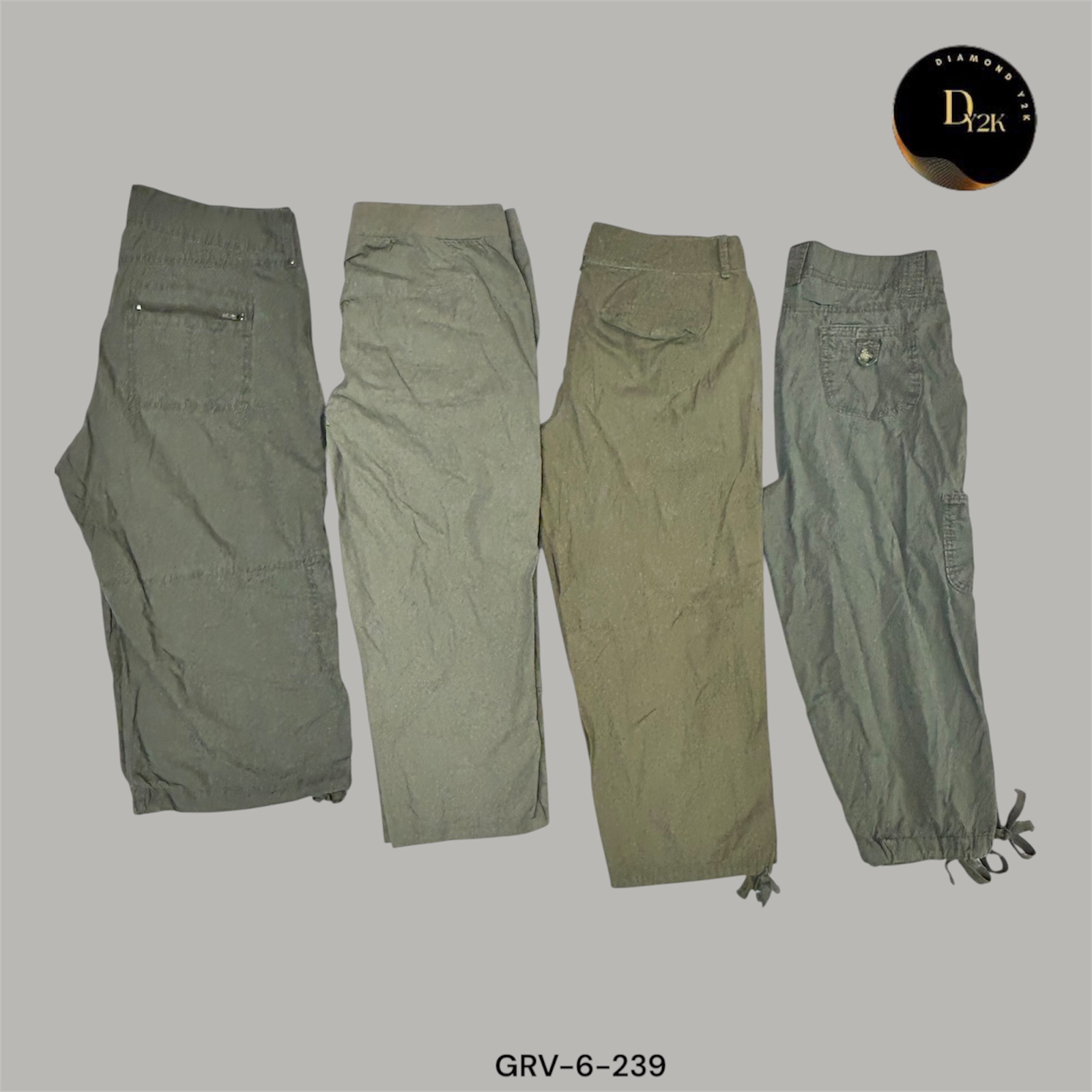 Y2K Green Cargo Capris | Utility Chic Throwback (GRV-6-239)