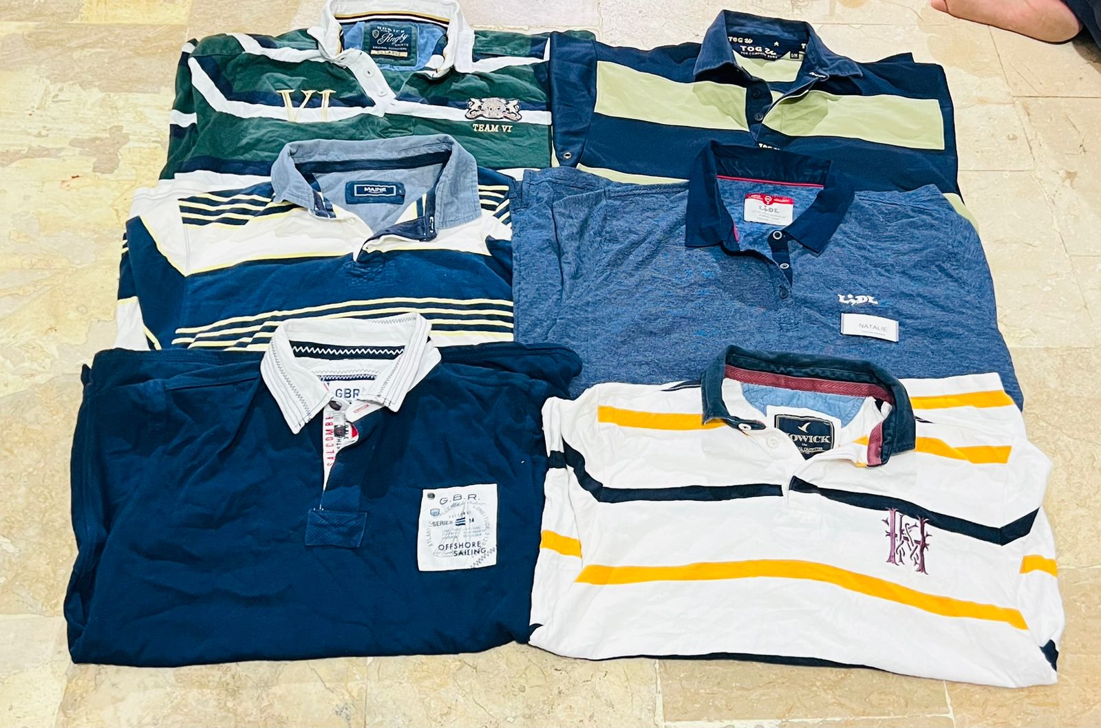 Lot de 5 chemises de rugby sans marque