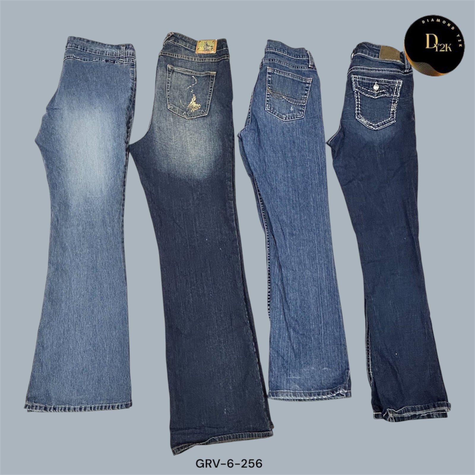 Jeans a zampa Y2K Babe | Denim iconico del passato (GRV-6-256)