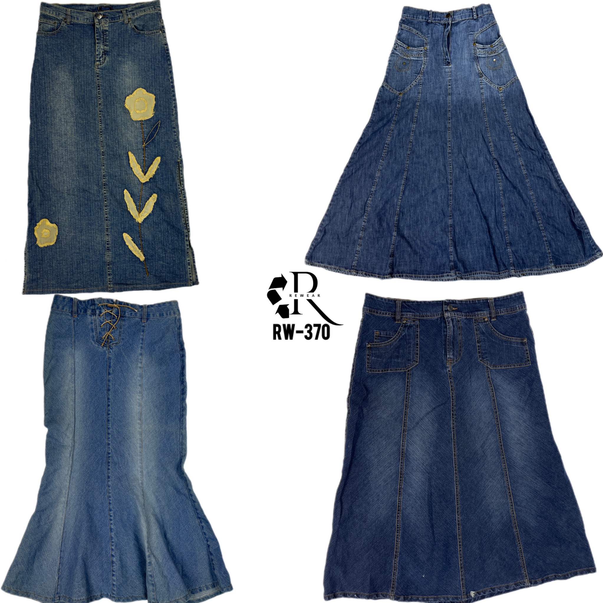 Jupes maxi en denim de l'ère Y2K de Britney (RW-370)