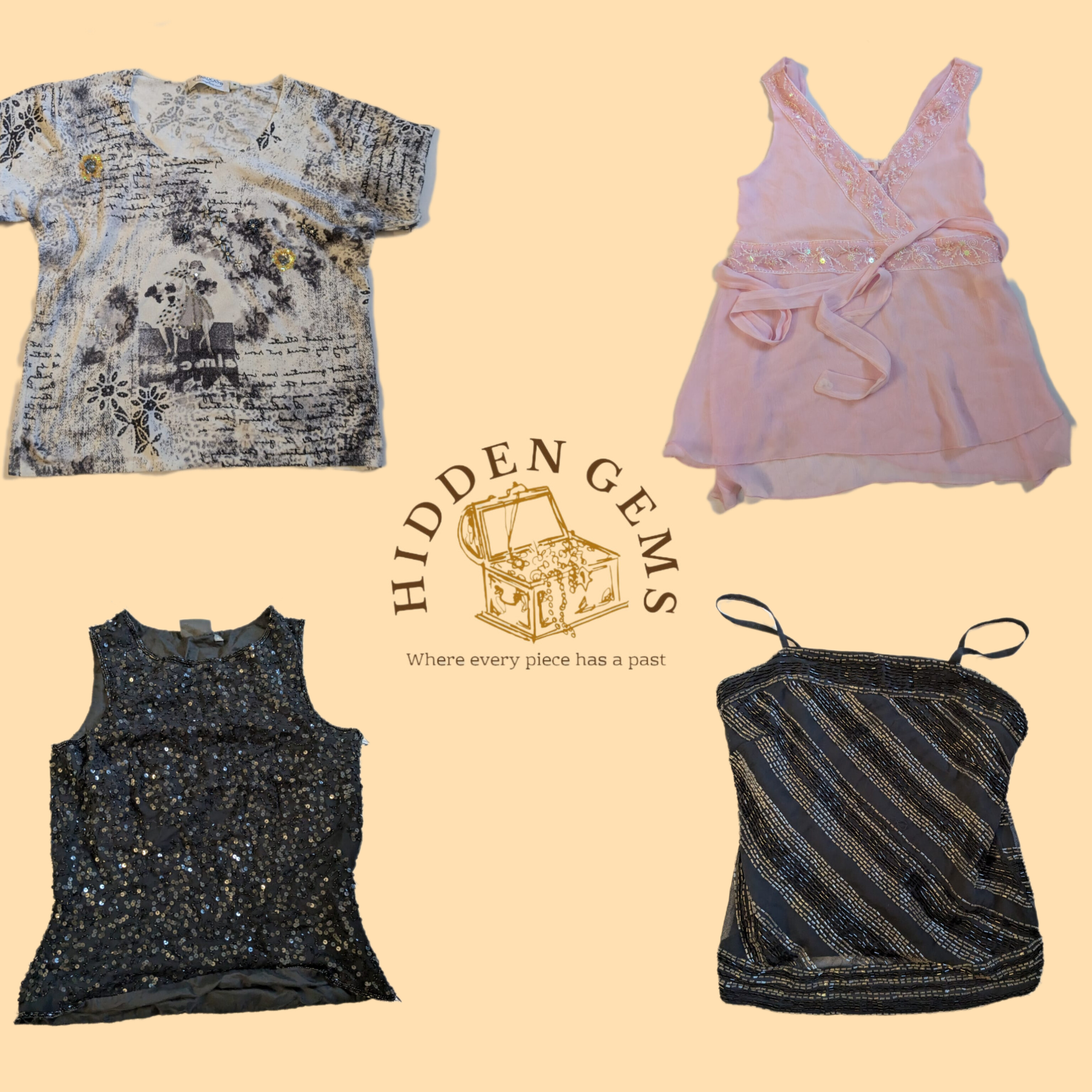 Y2K mixed beaded tops(HG-019)