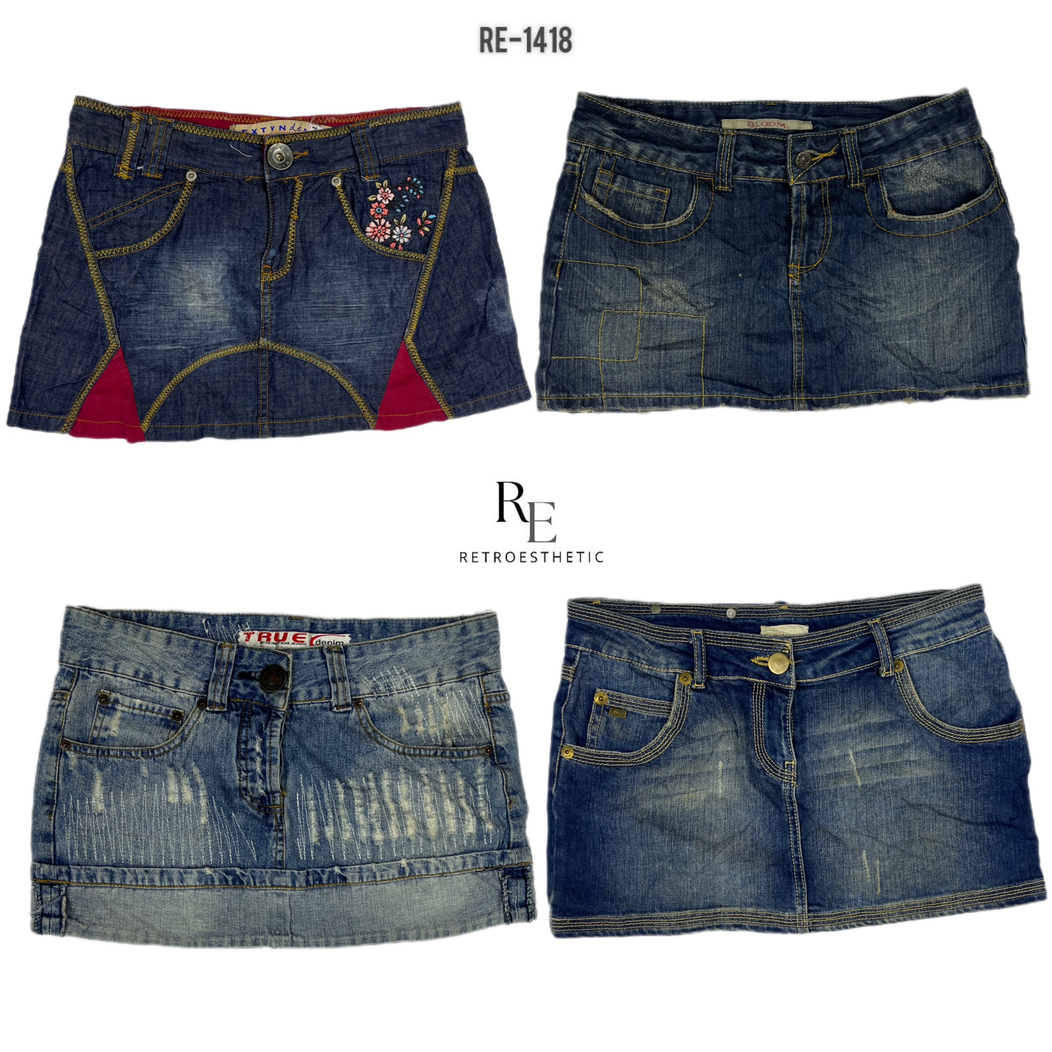 Y2K IT Girl Denim Mini Skirts (RE-1418)