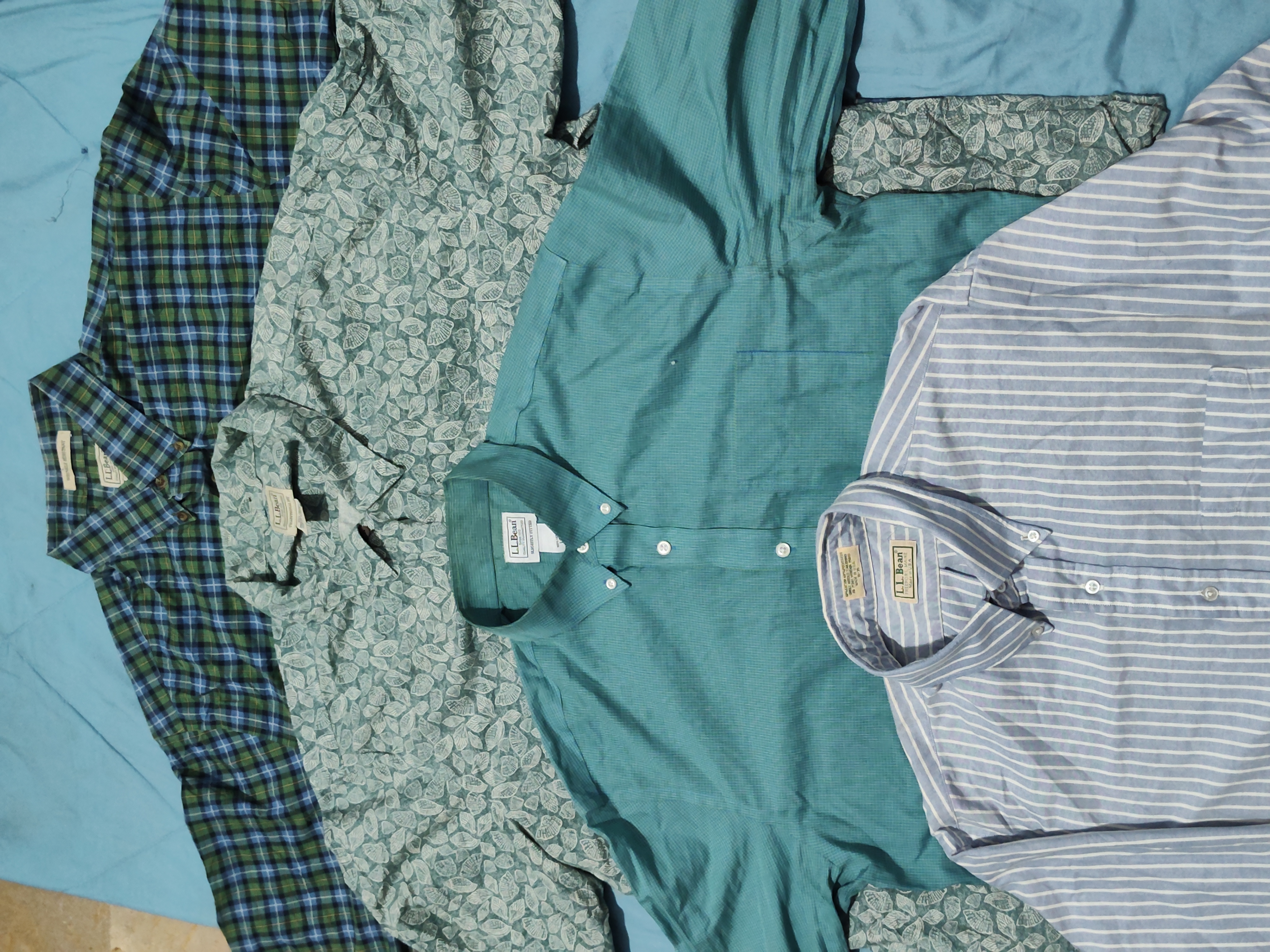 #01 L.L.Bean  men cotton button shirts 16 pecs