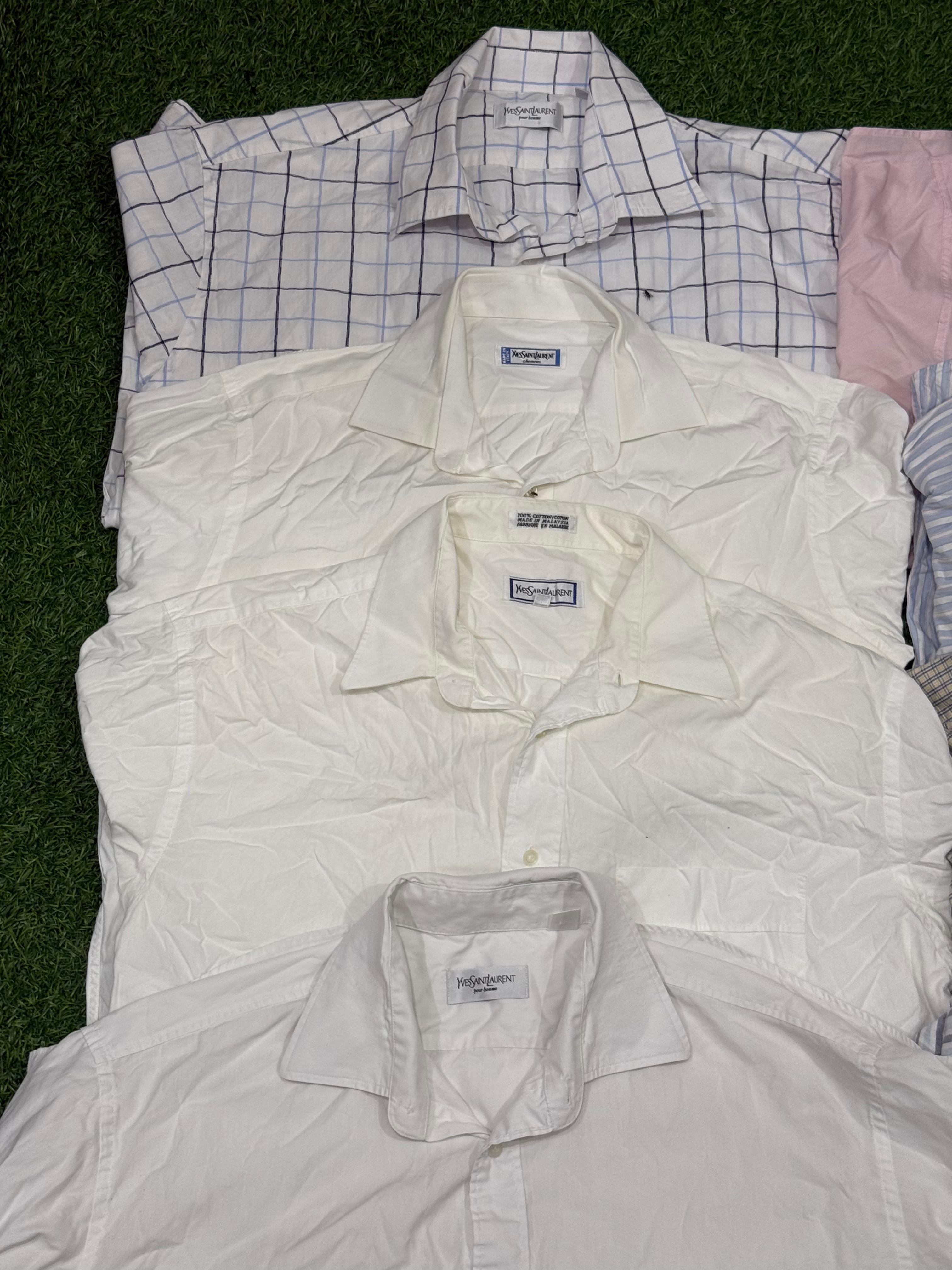 Camisa de algodão Burberry e YSL