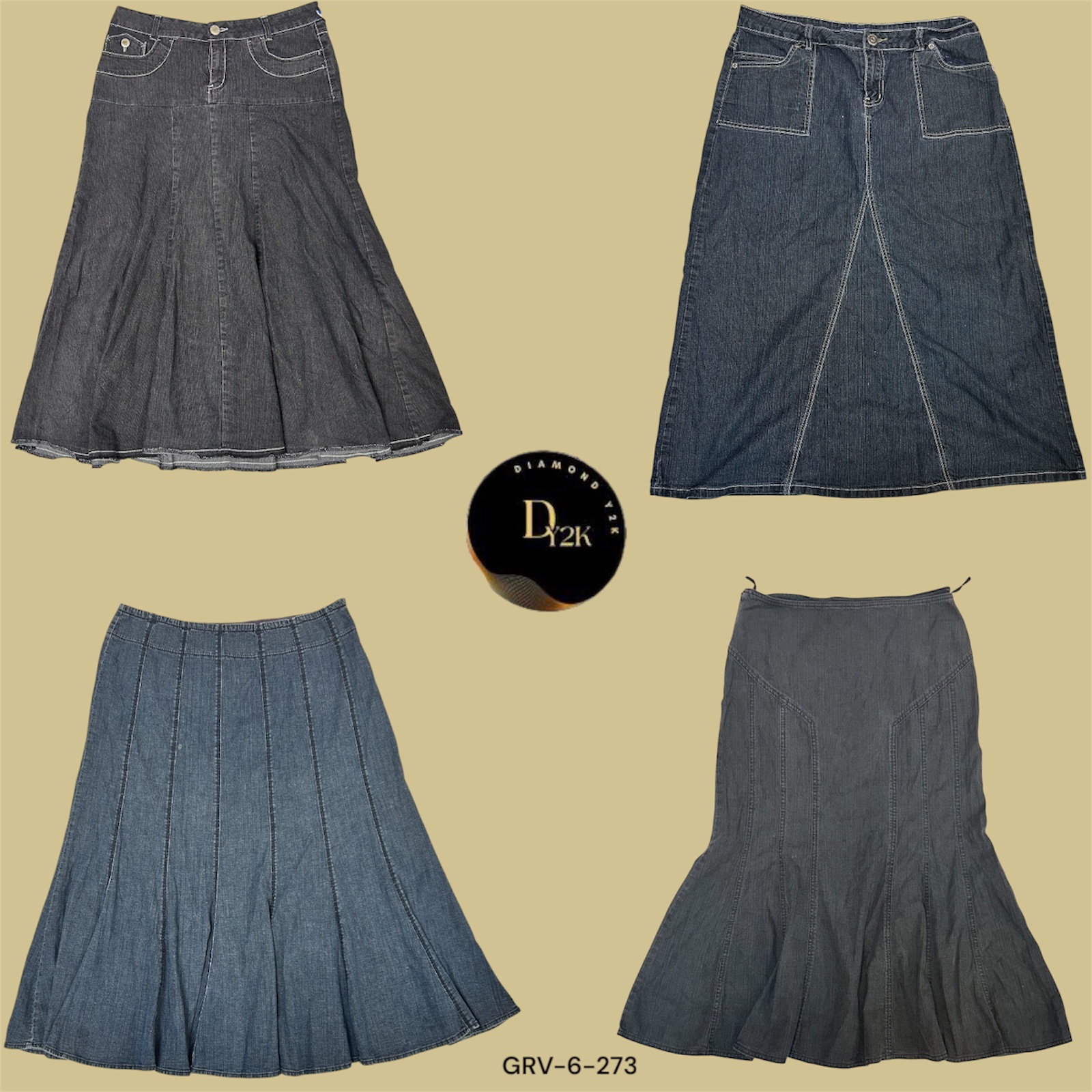 Y2K Skirt Revival | Classic Denim & Midi Styles (GRV-6-273)