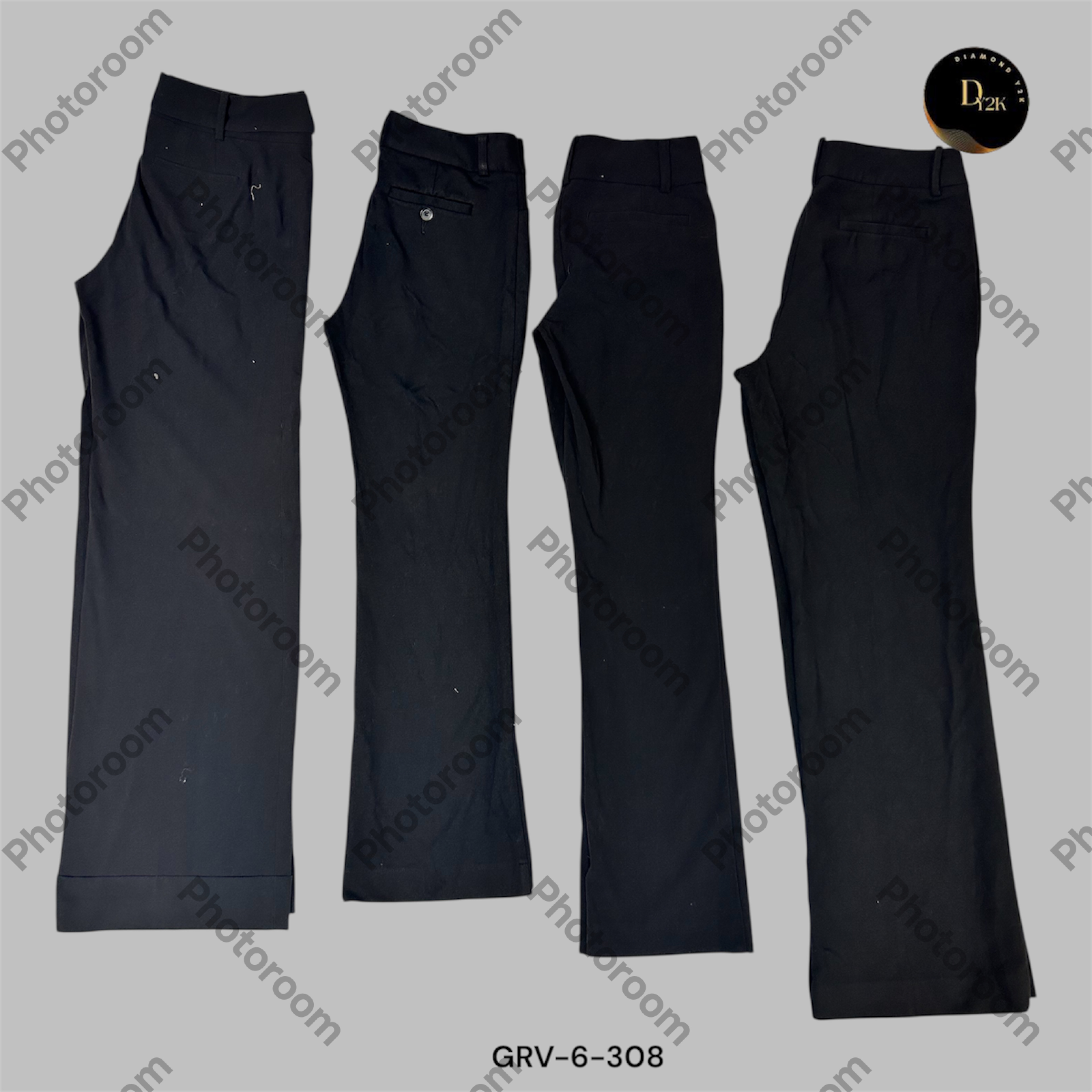 Y2K Night City Black Poly Pants | Sleek & Timeless(GRV-6-308)