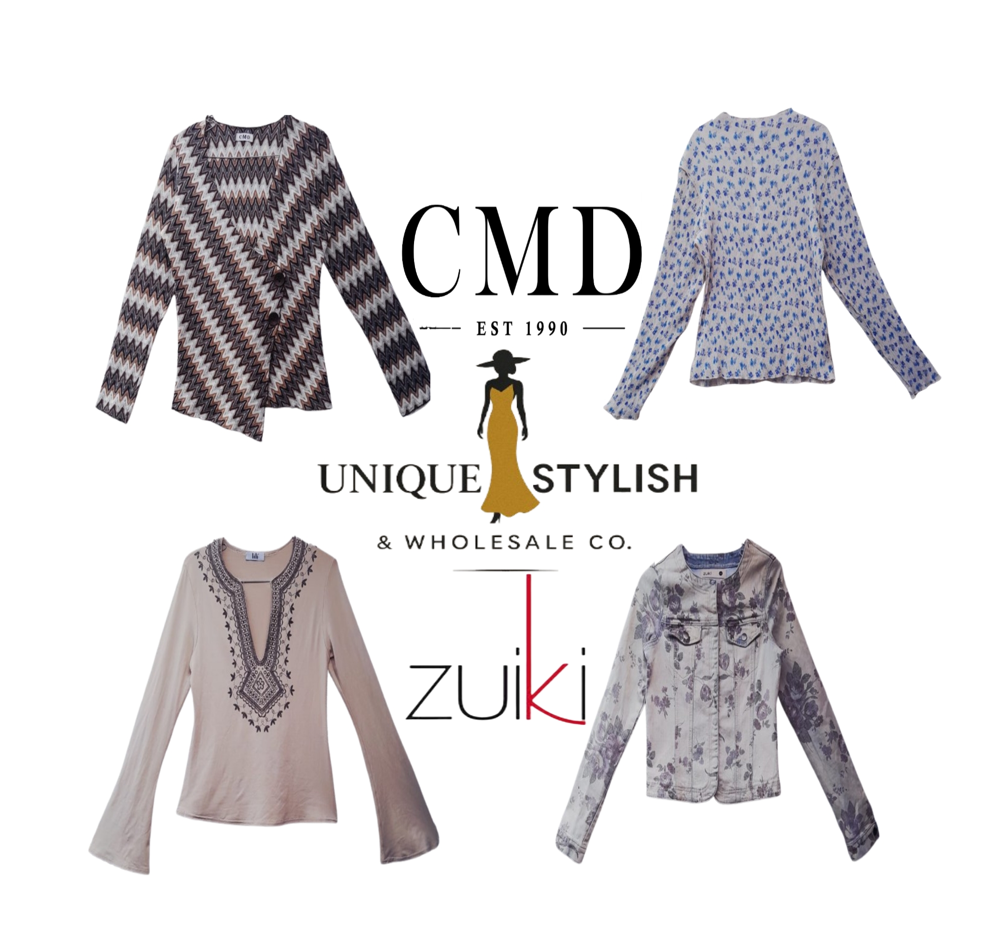 Y2K Navy & White Wavy Stripe Scoop Neck Long Sleeve Top
