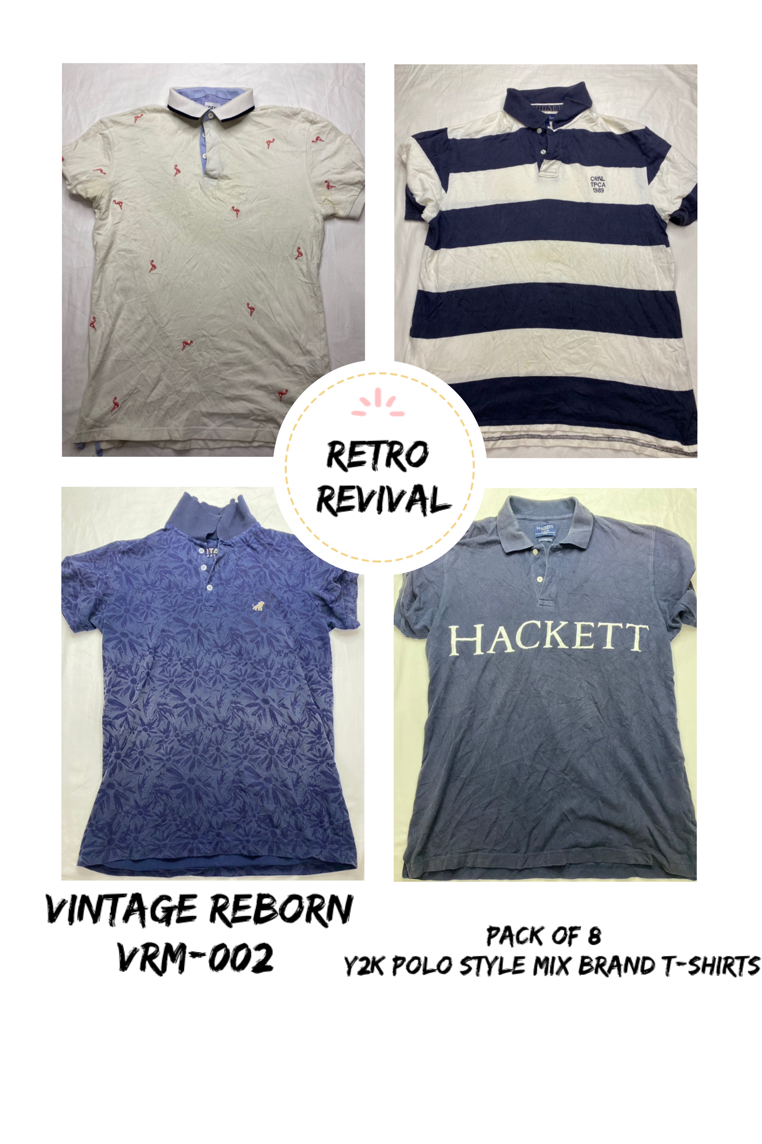 Y2k polo style t-shirts mix brand retro revival (VRM-002)