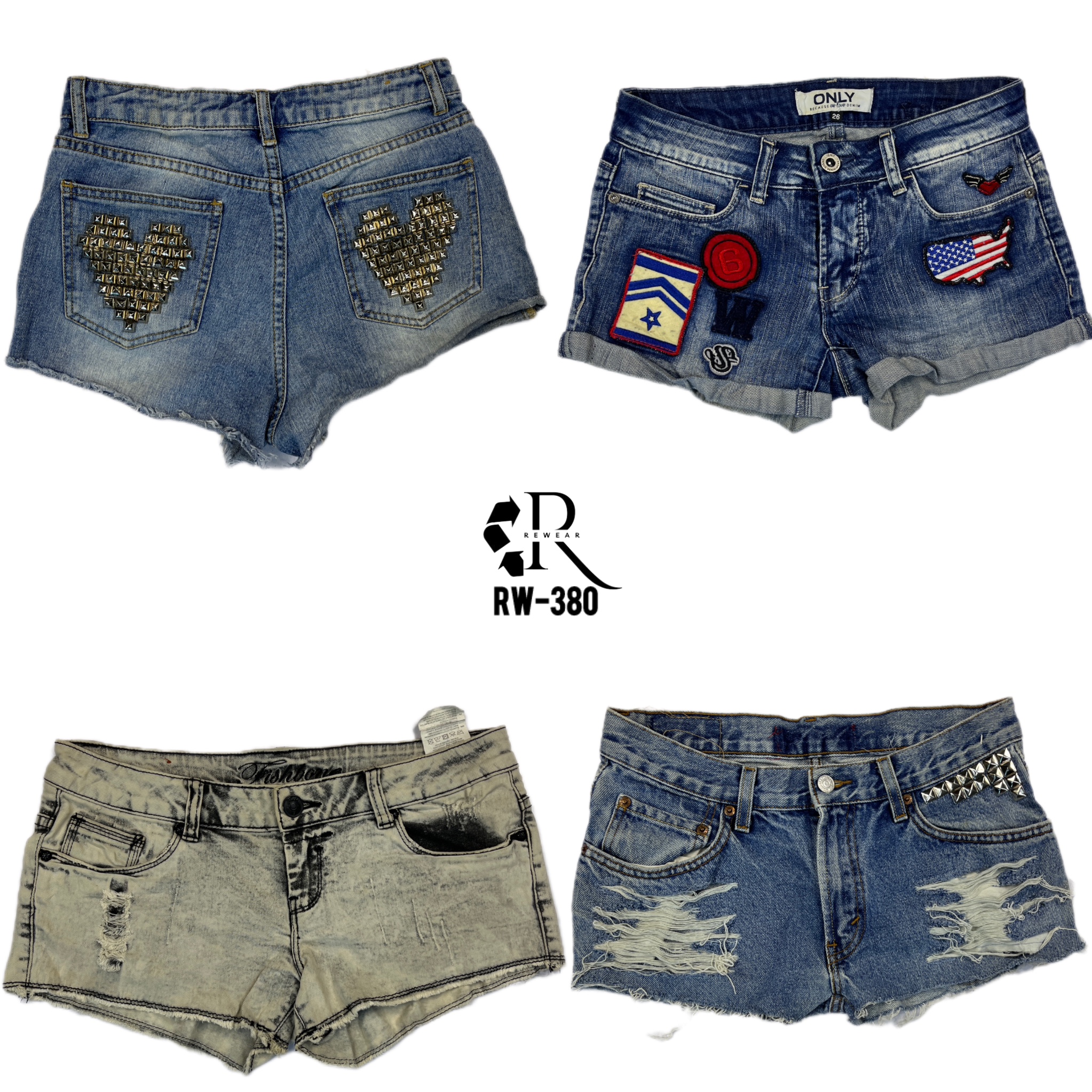 Shorts Micro Mini de Denim Y2K IT Girl (RW-380)