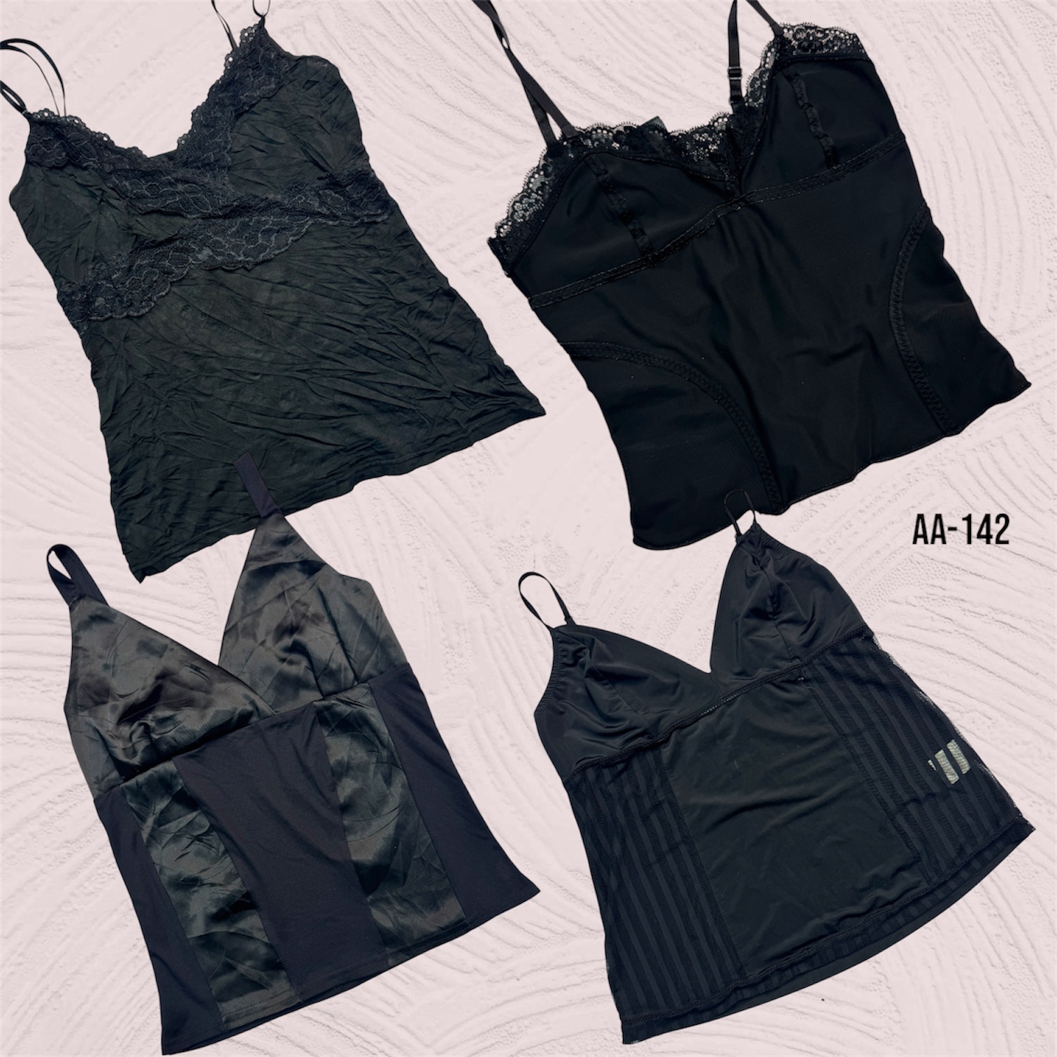 Y2K Black Gothic Cami Tops (AA-142)