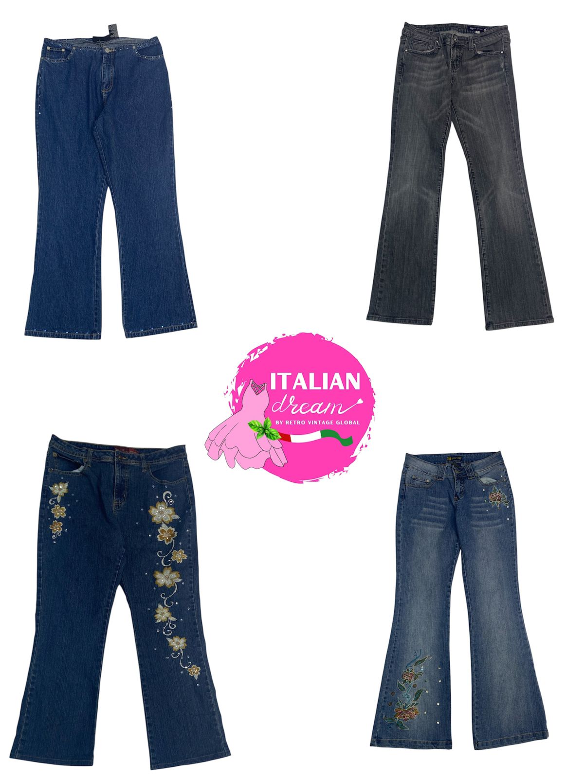 Y2k flare jeans mix