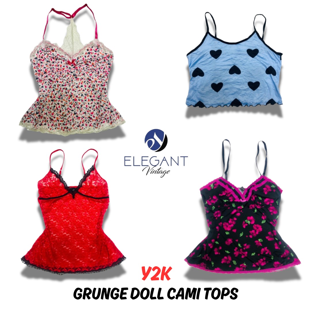 Y2K Grunge Doll Cami Tops - 13 pieces - EV0407