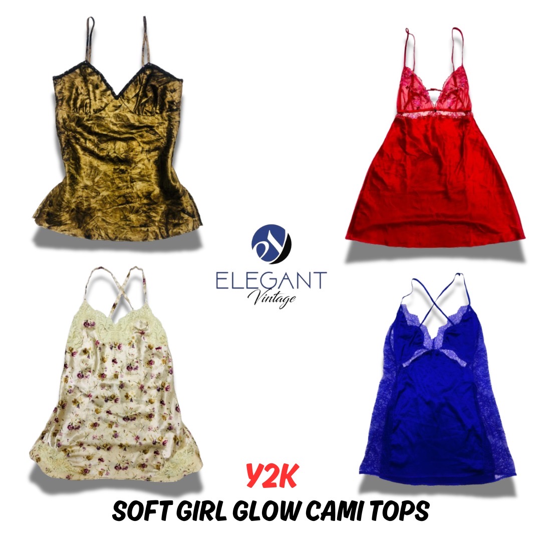 Y2K Soft Girl Glow Cami Tops - 11 Stück - EV0411