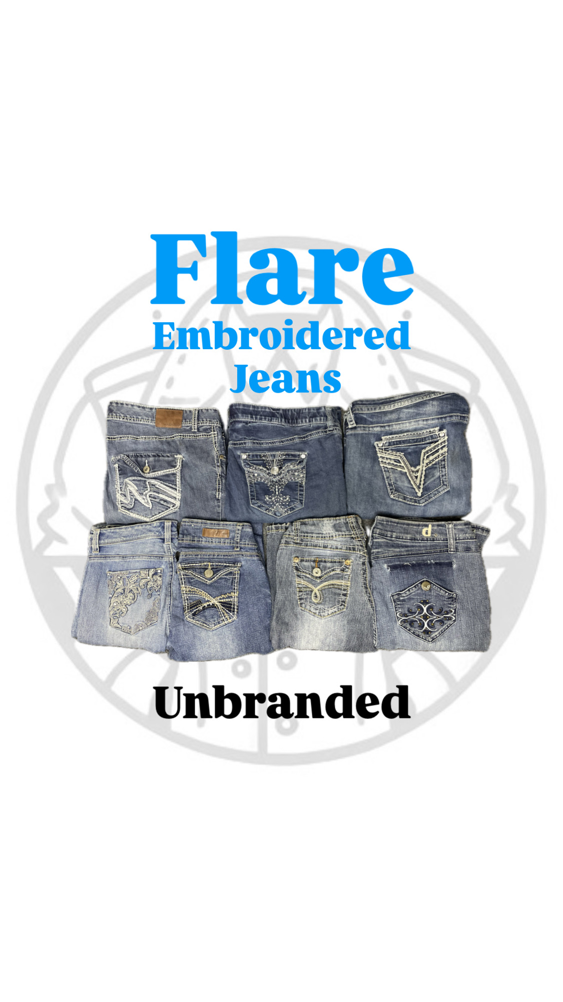 Jeans évasés et brodés