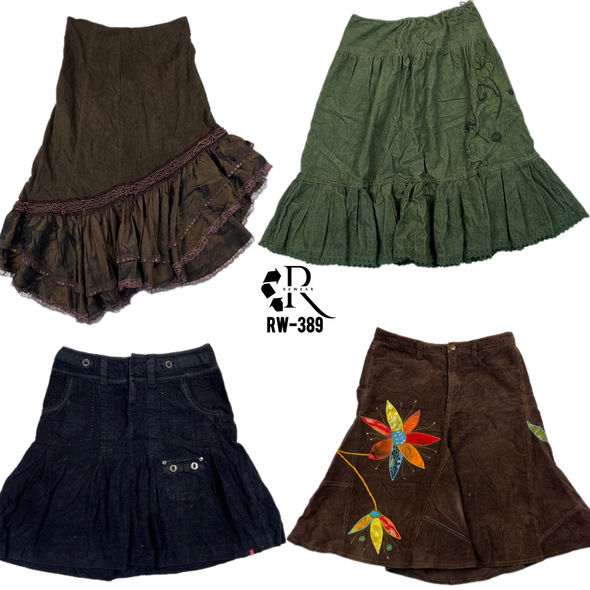 Y2K Unique Corduroy Midi Skirts (RW-389)
