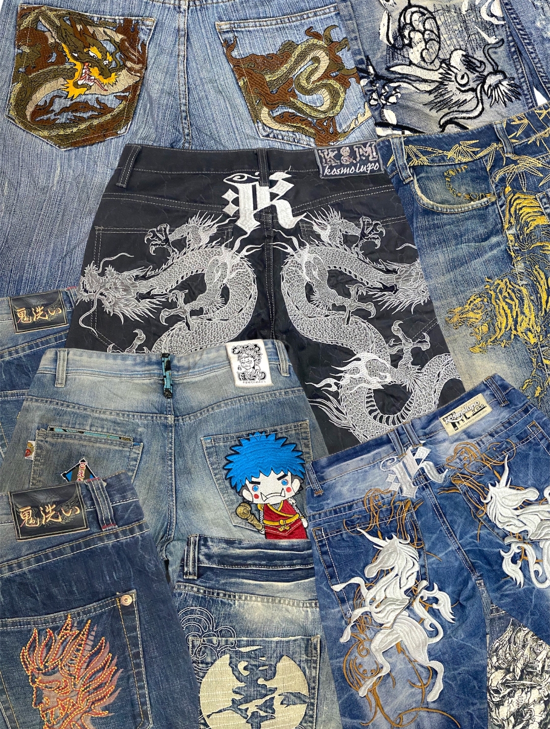 Japanese Embroider denim shorts