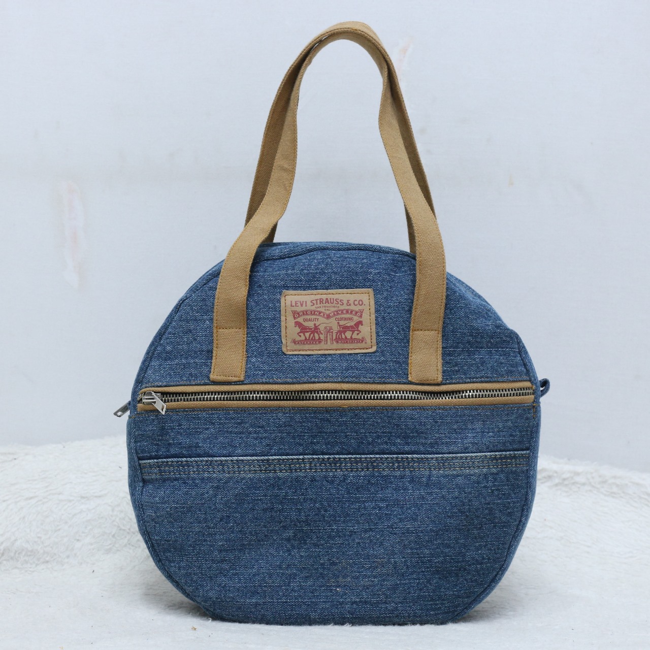 CR216 Reworked Levi's Denim Round Handbag