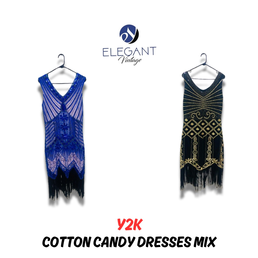 Robe en coton Y2K en sucre d’orge - 10 pièces - EV0500