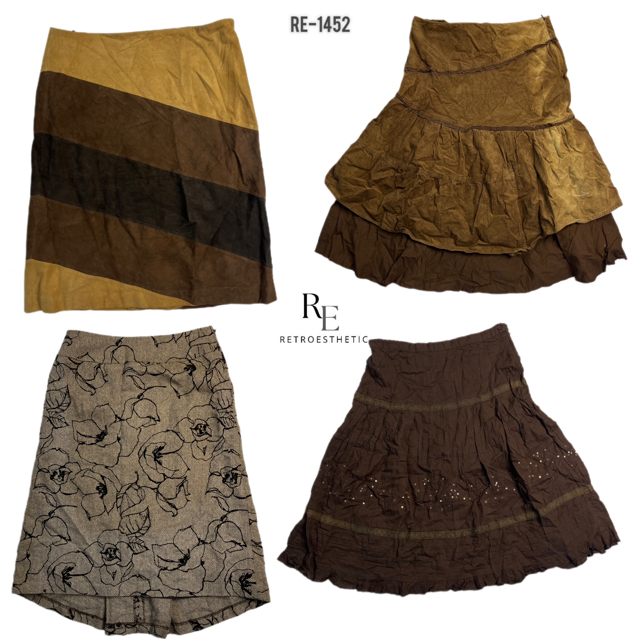 Y2K Earthy Tone Mix Skirts (RE-1452)
