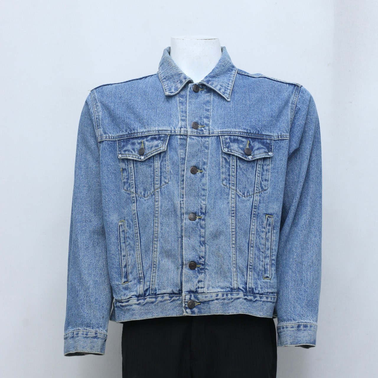 CR221 Upcycled Printed Patch Denim Jacket