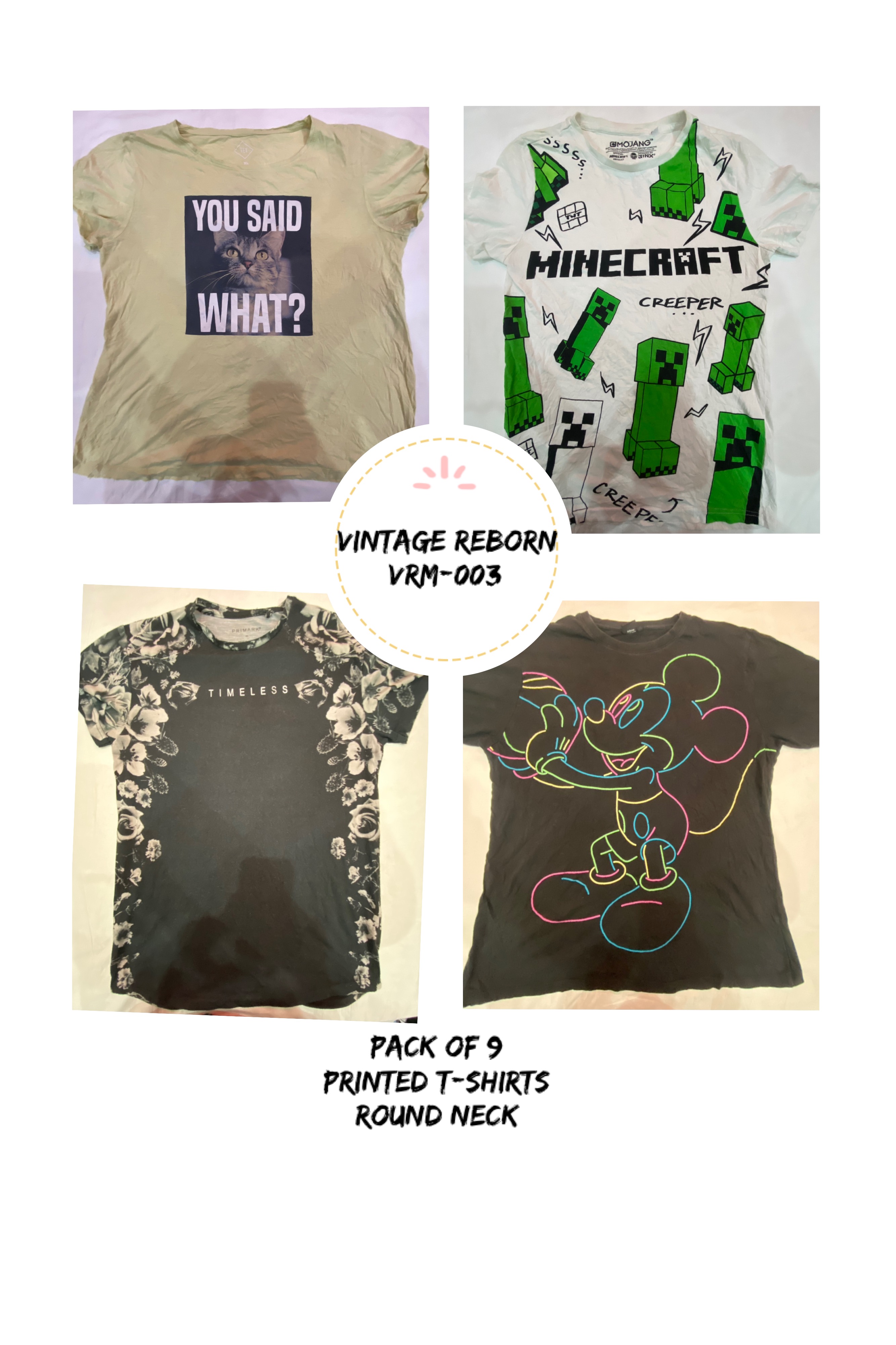 Y2kヴィンテージプリントTシャツクラシックスタイル（VRM-003）
