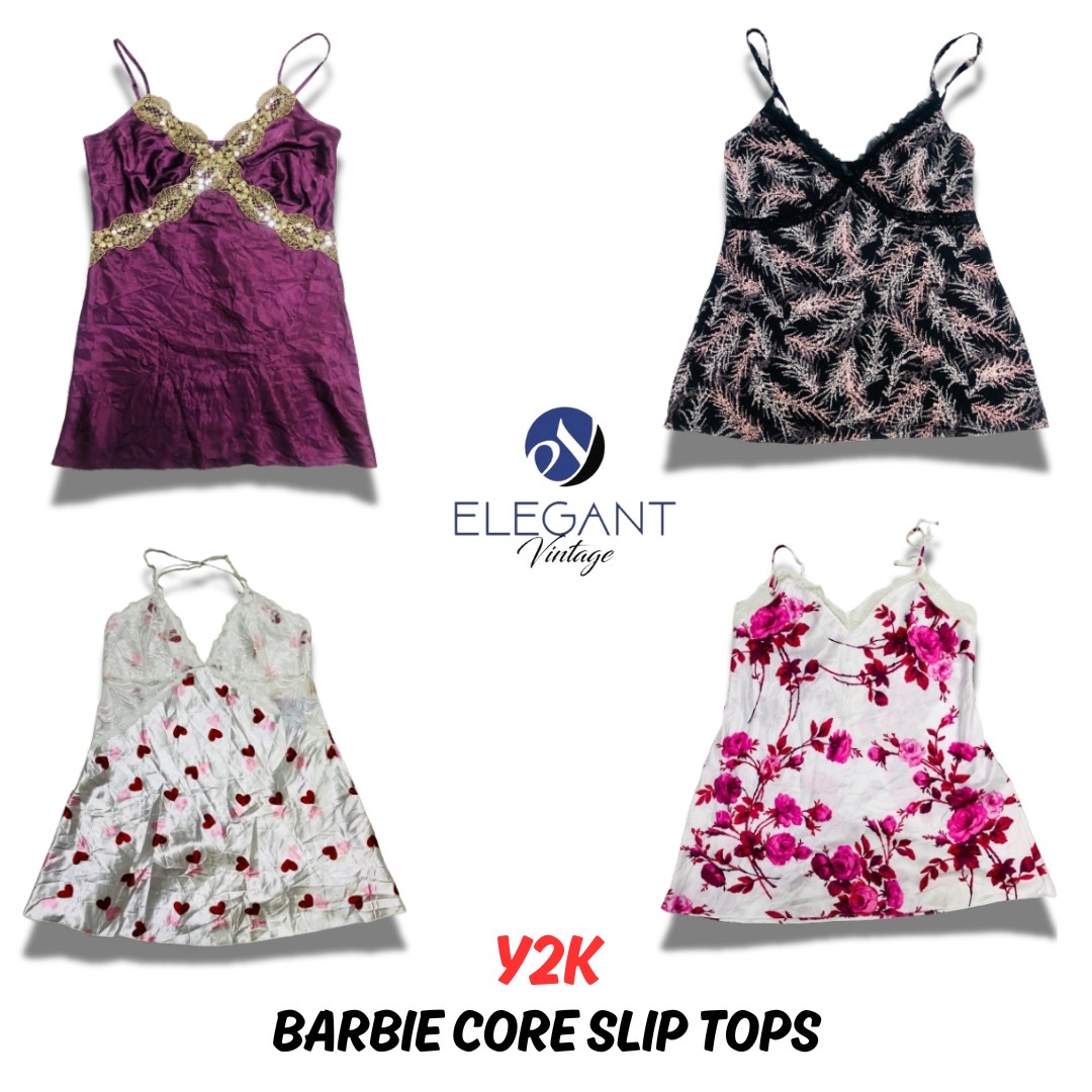 Y2K Barbie Core Slip Tops - 10 pieces - EV0549