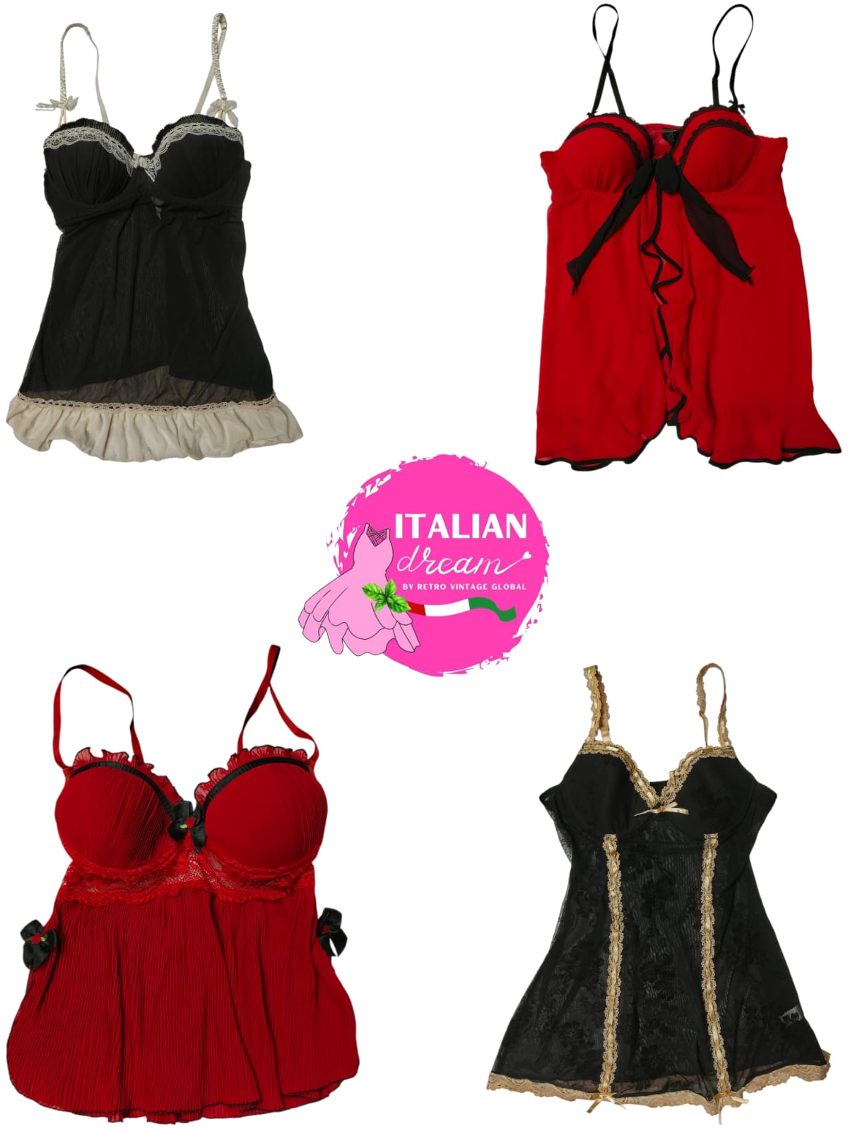 Top de Baby Dolls Rojo y Negro
