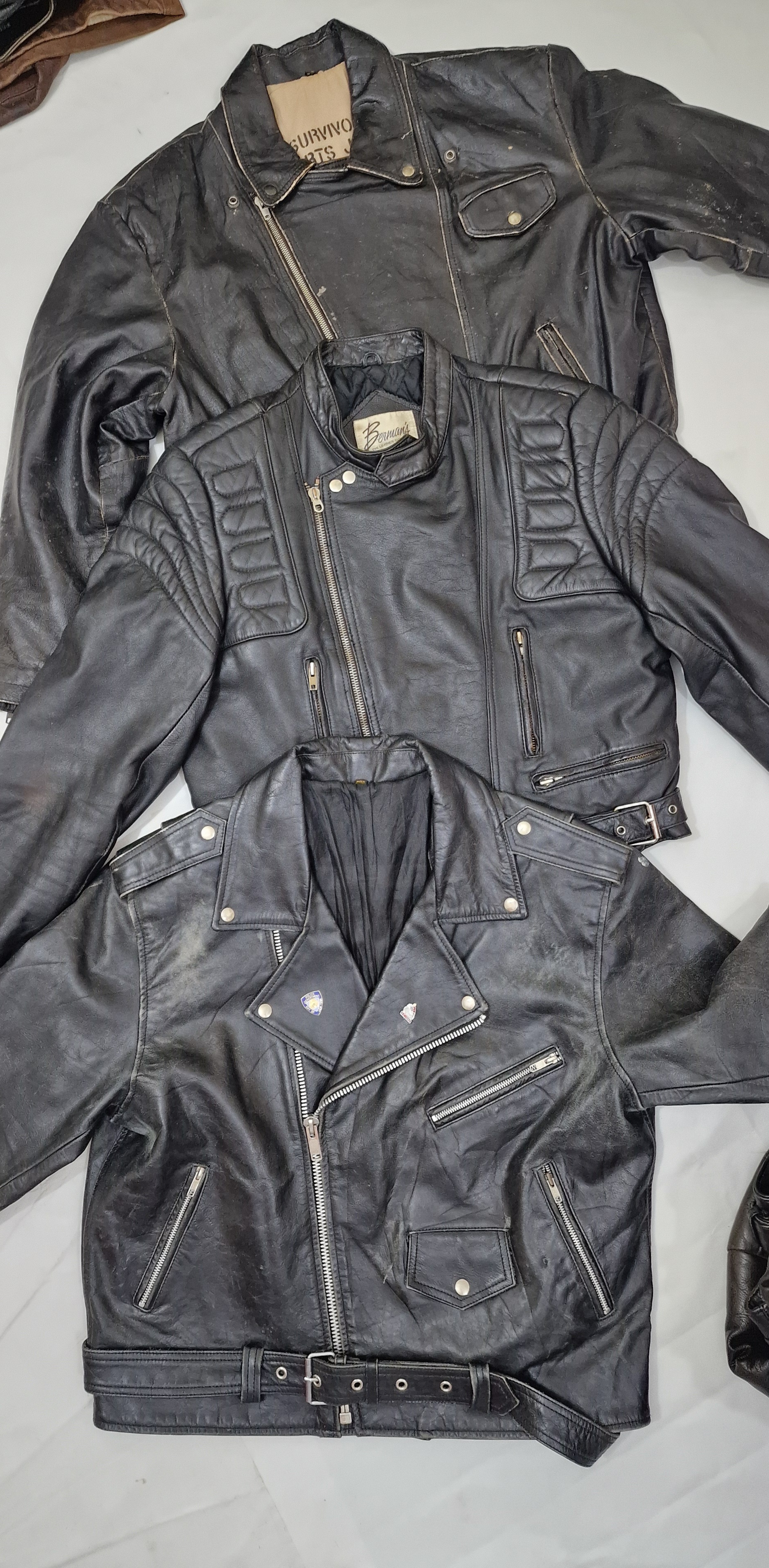 Vestes en cuir de biker vintage pour hommes