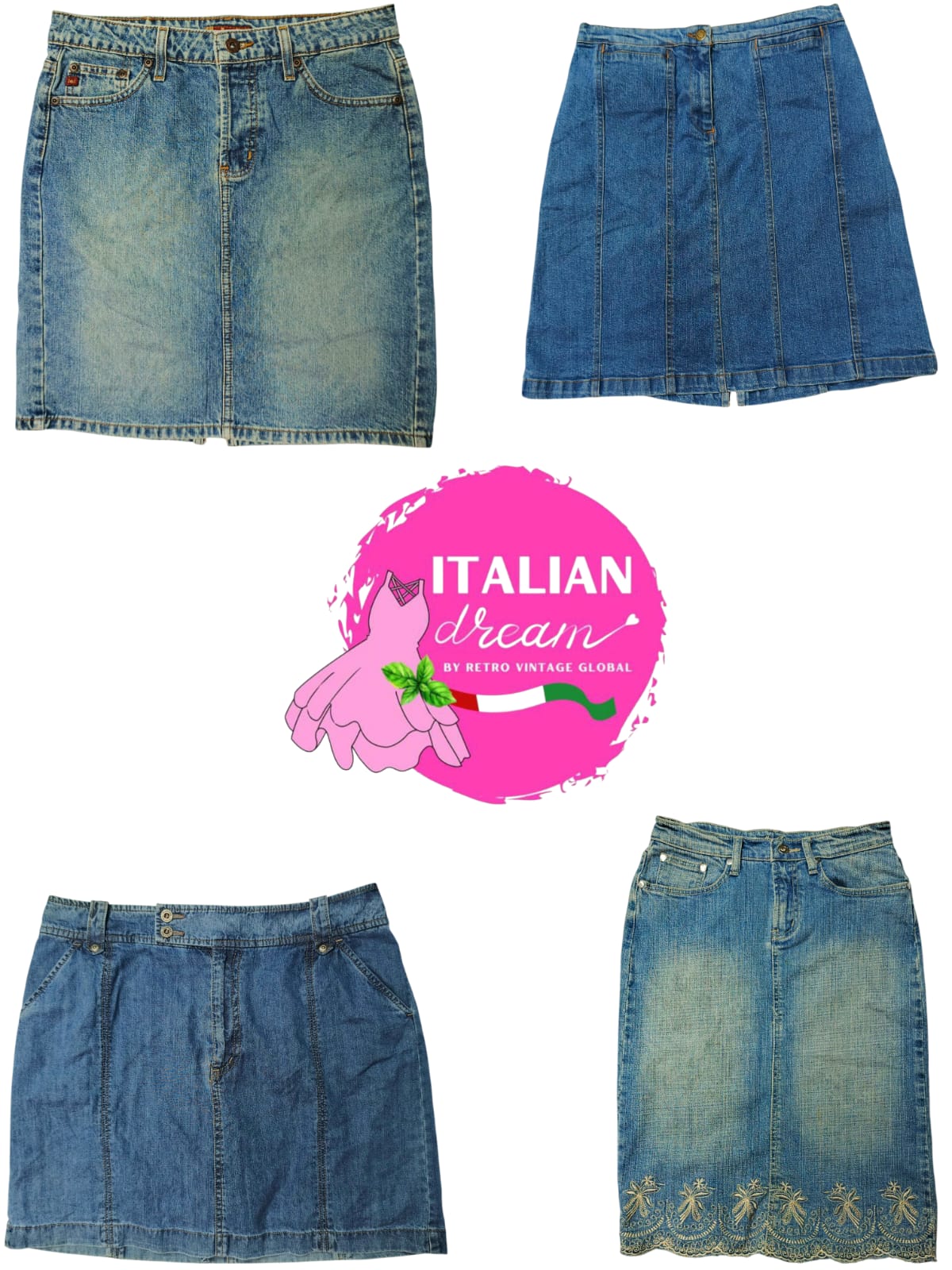 Faldas Midi Denim Y2K